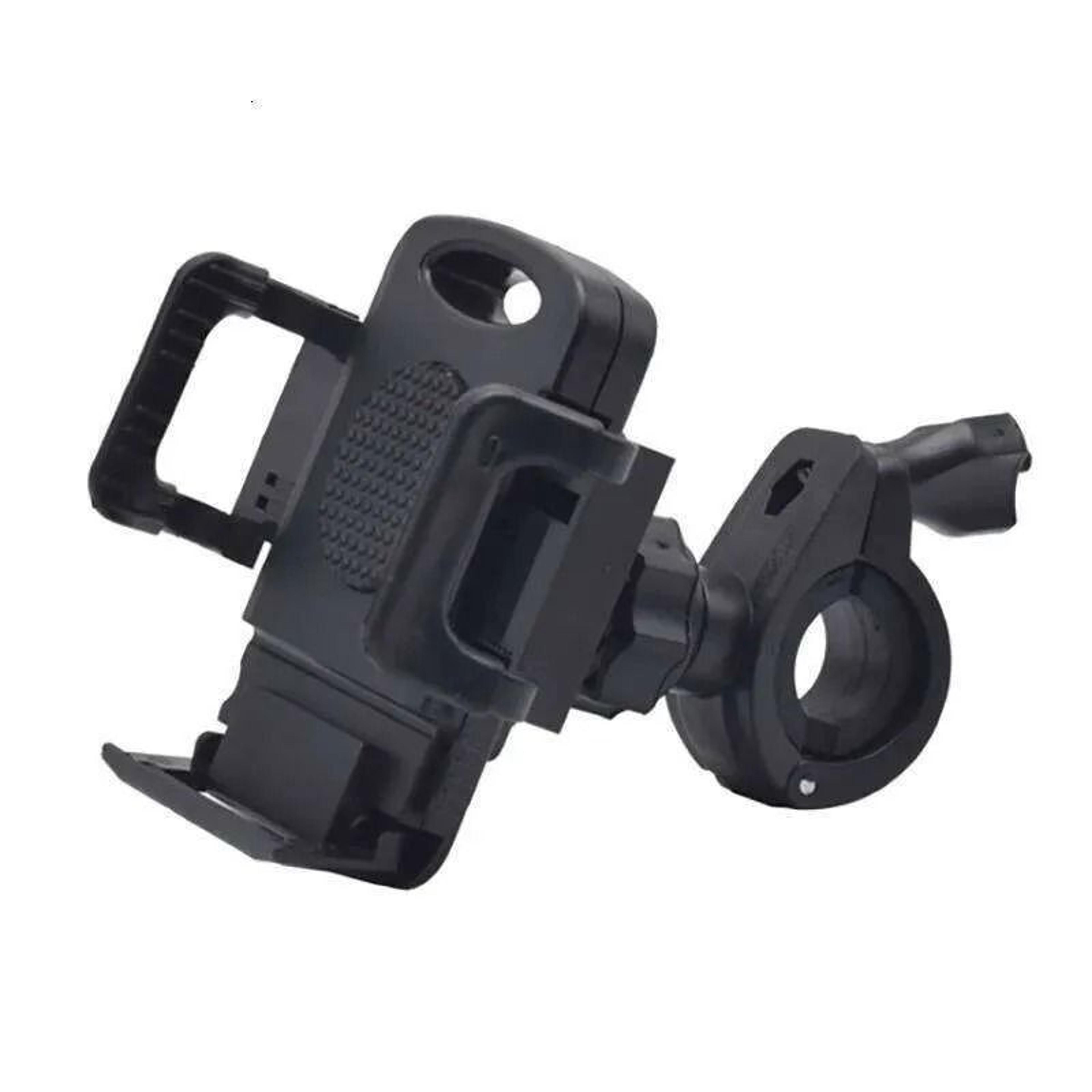 universal motorcycle phone mount handlebar clamp bike and scooter smartphone holder