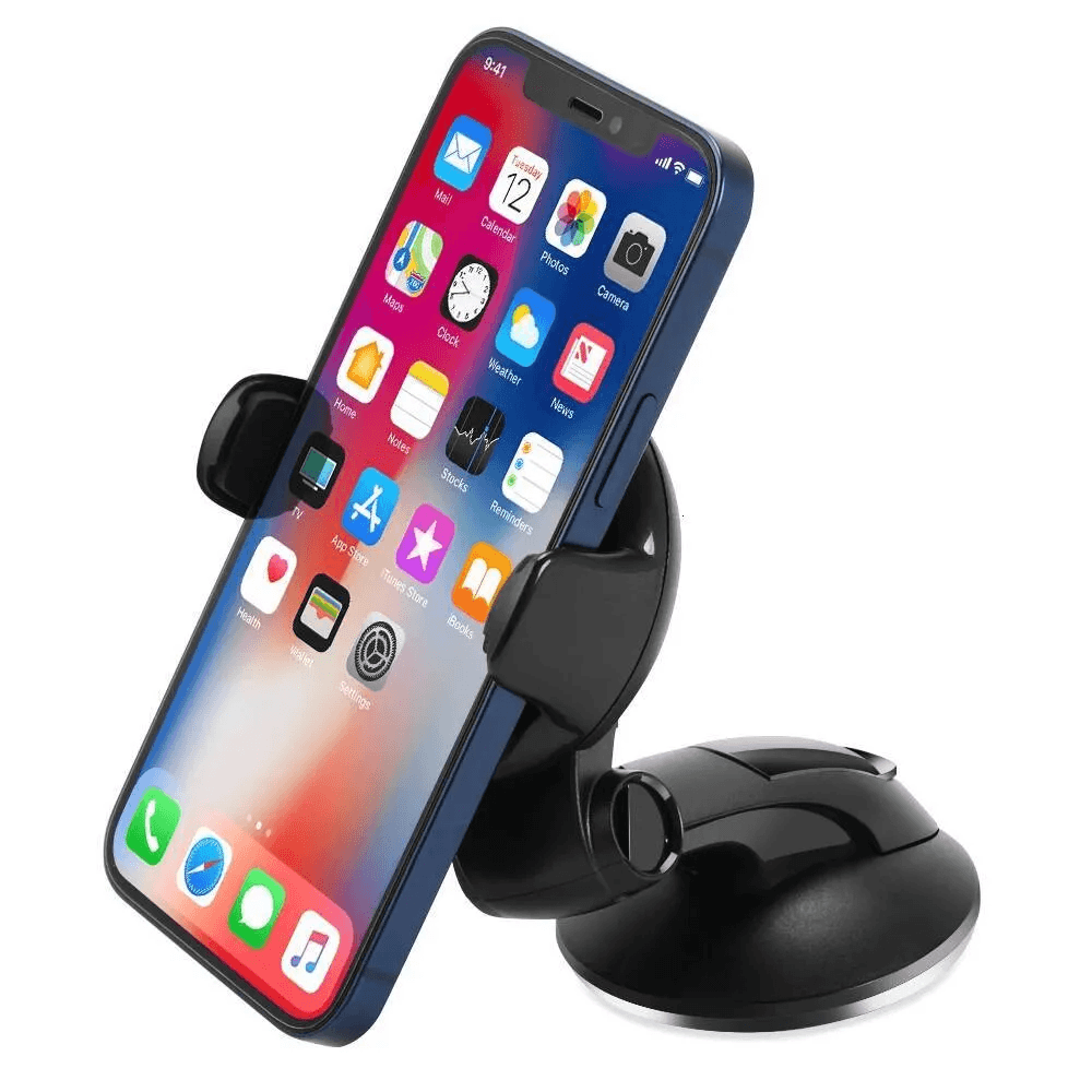 universal car phone holder windshield mount with adjustable smartphone support