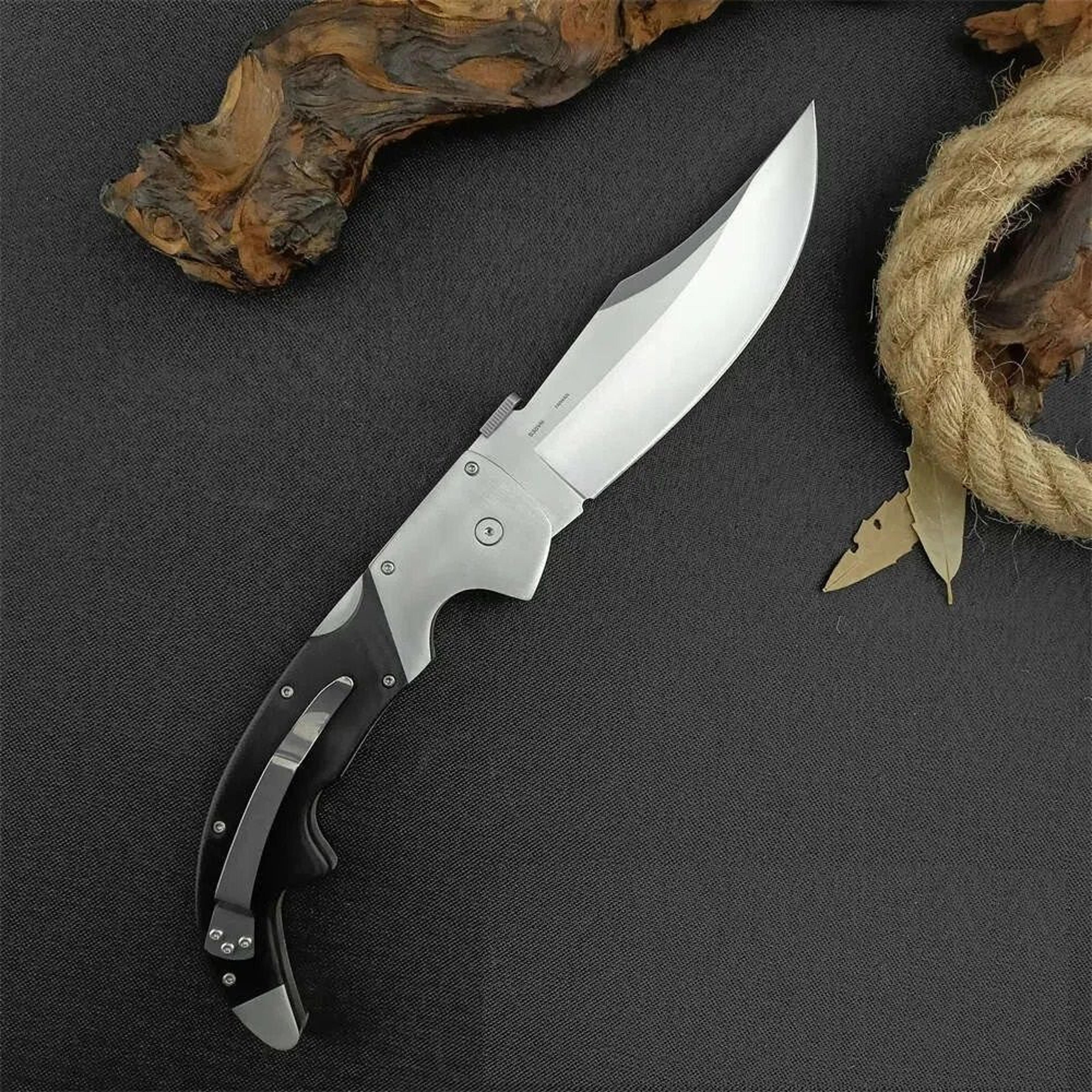 extra large folding pocket knife cts xhp blade with polished handle