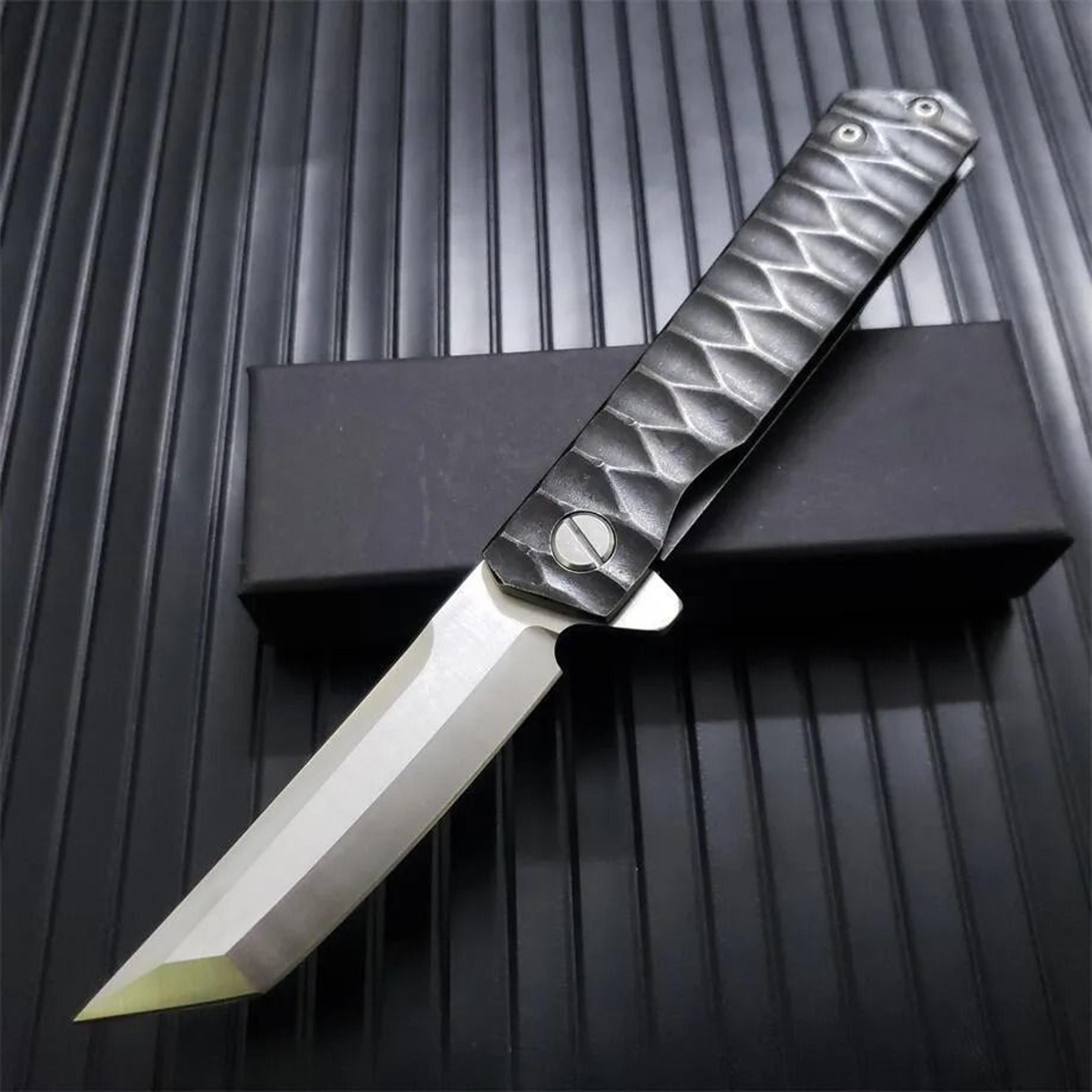 steel folding knife tactical edc pocket knife for outdoor camping