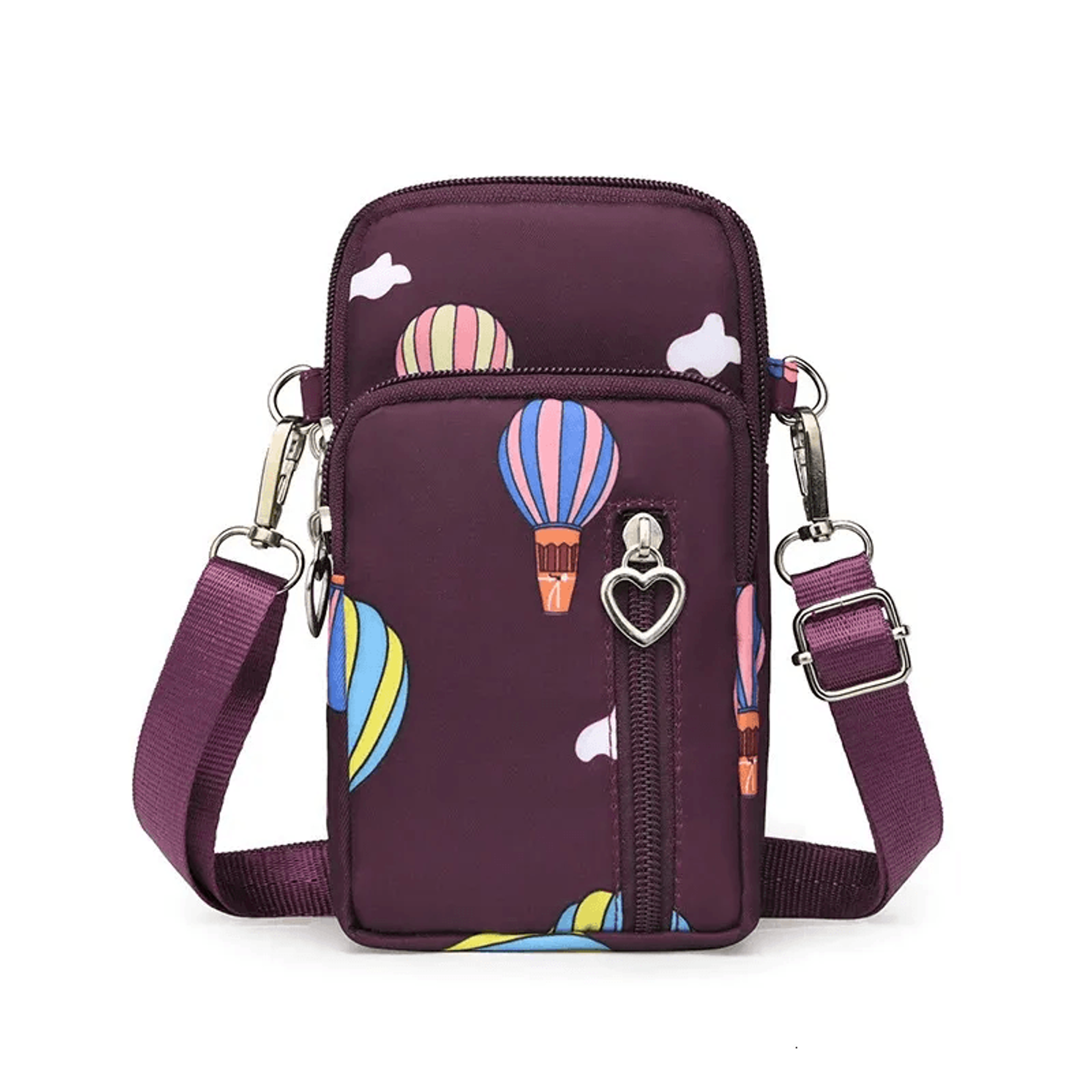 women crossbody phone bag with four zipper pockets and coin purse