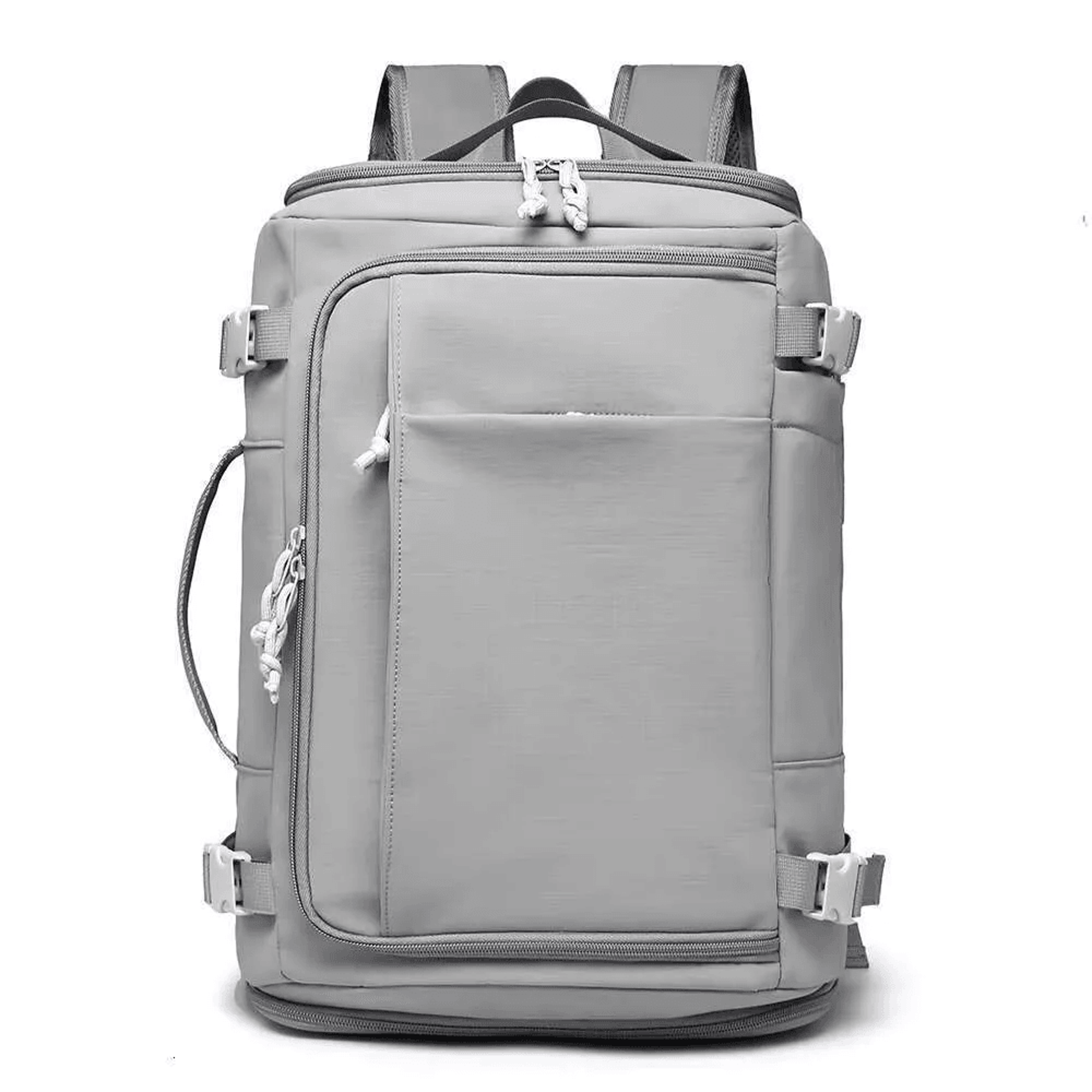 expandable travel backpack with shoe compartment and laptop storage