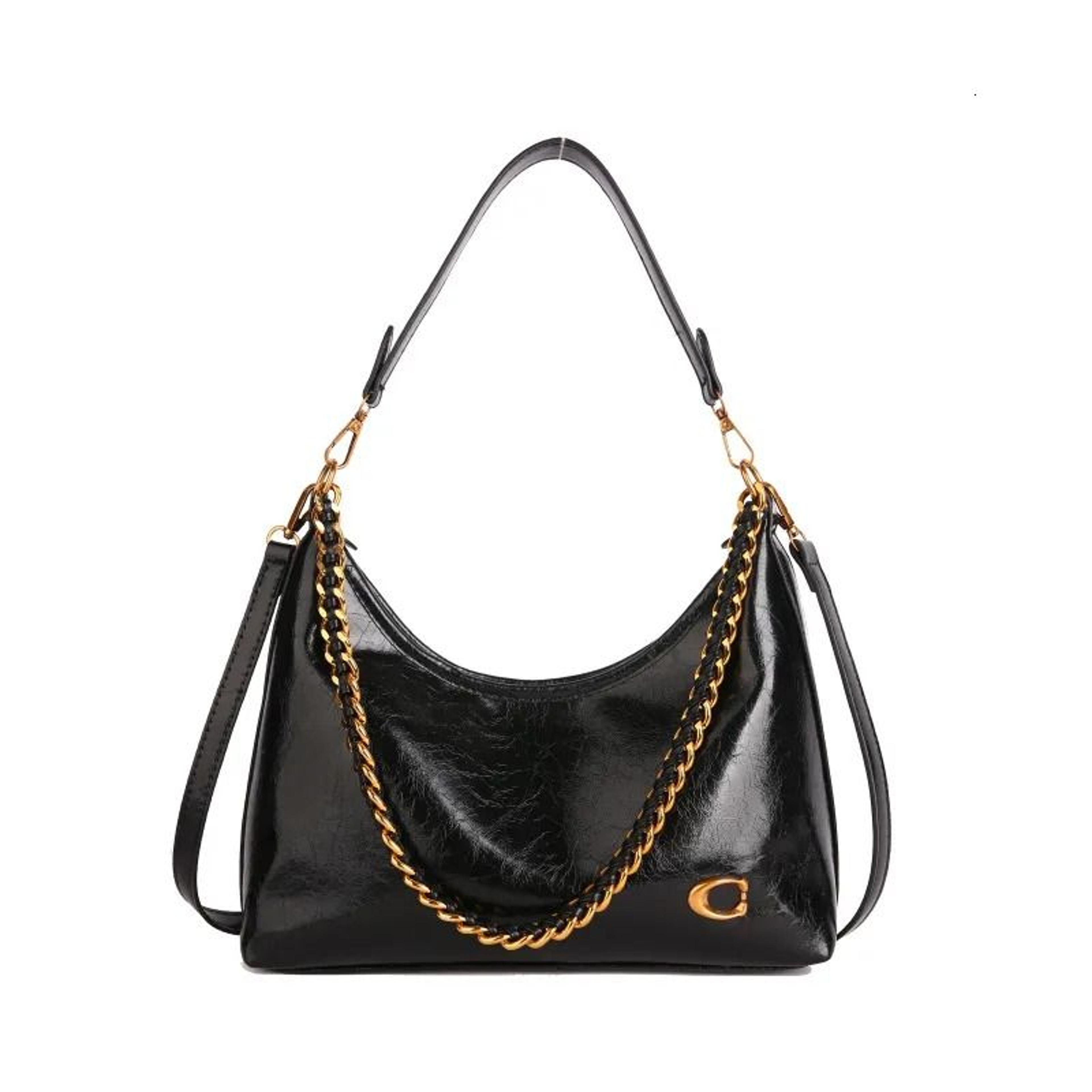 soft pu shoulder bag with zipper closure and cashmere lining