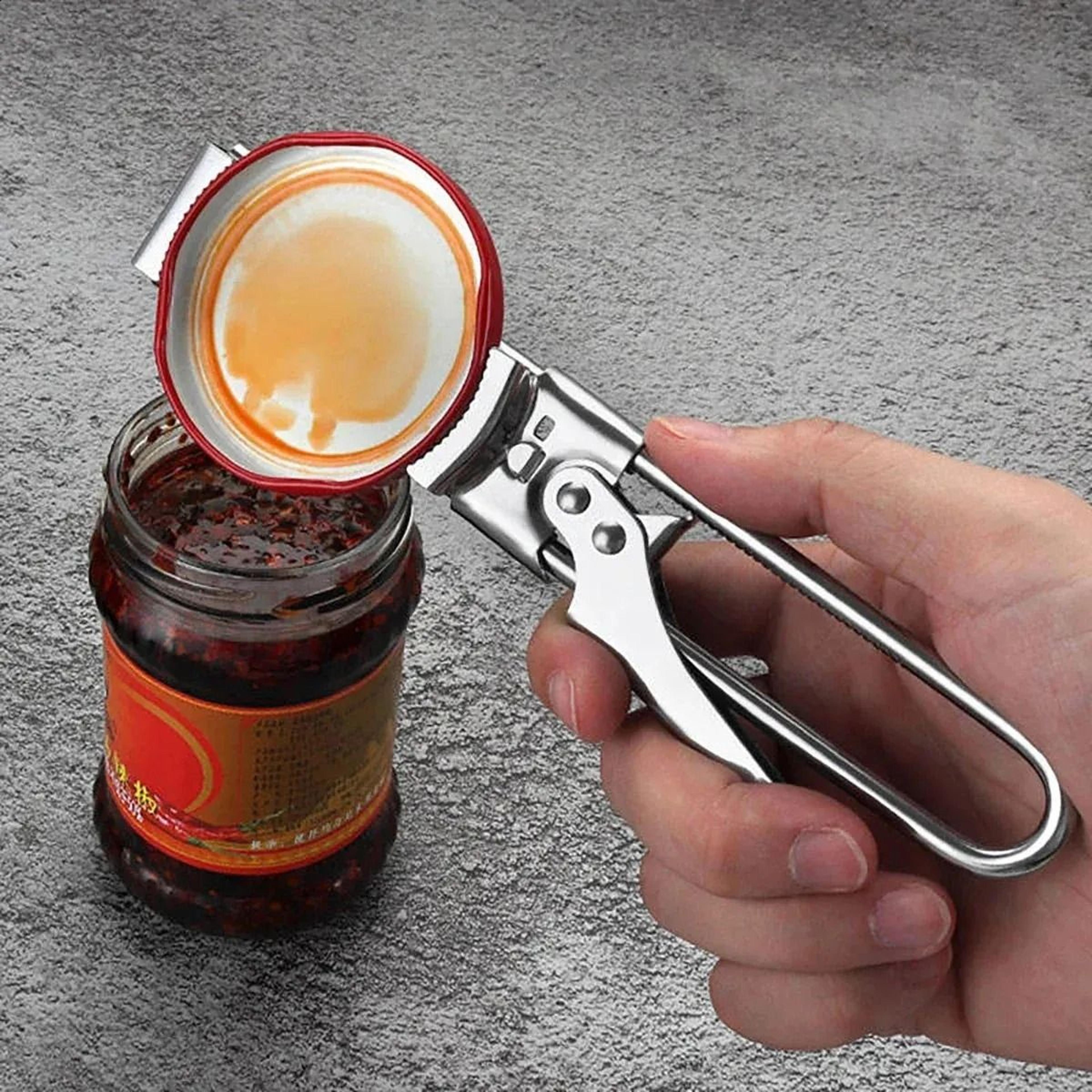 adjustable stainless steel multi-function bottle and jar opener