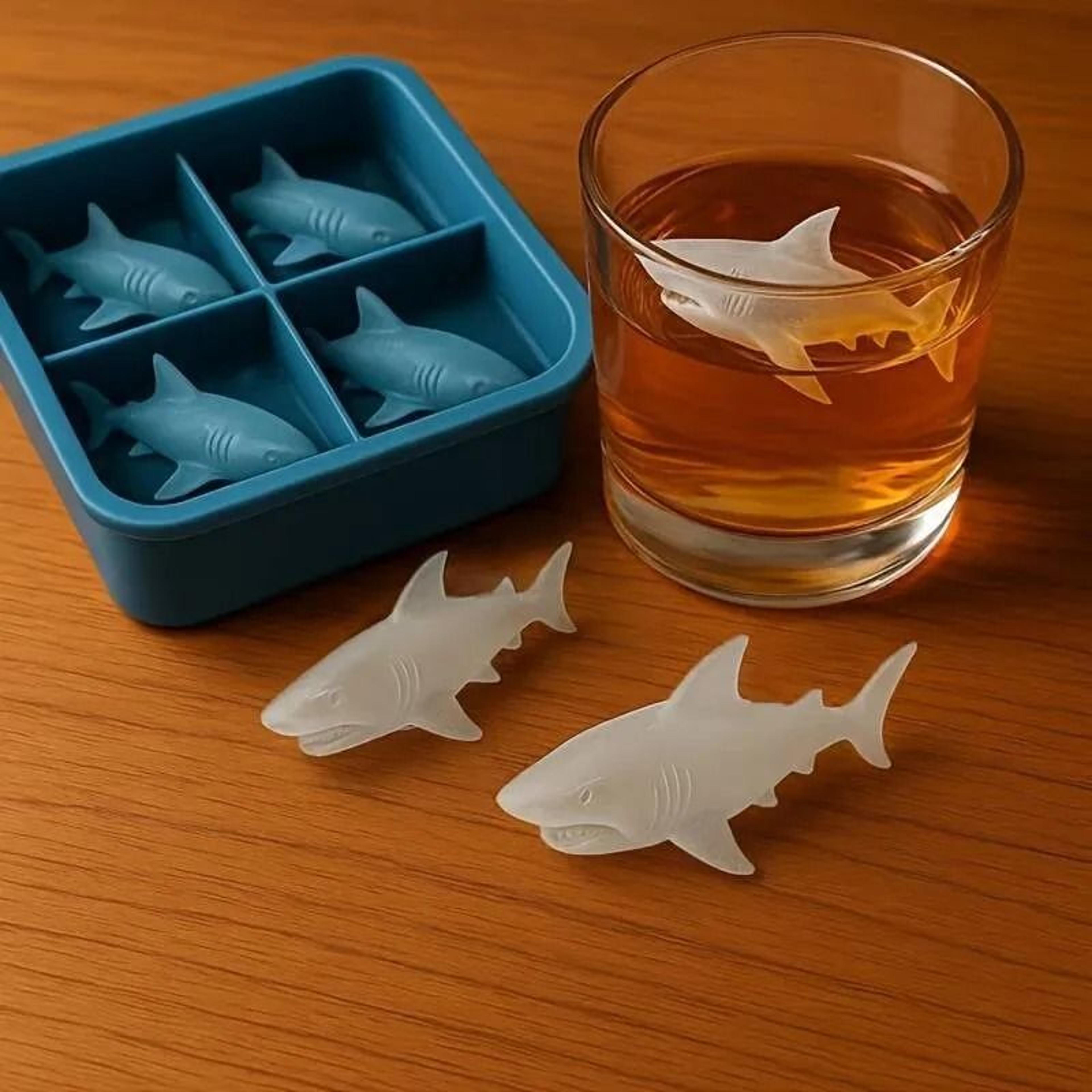 shark silicone cube mold cell non-stick dessert and ice tray
