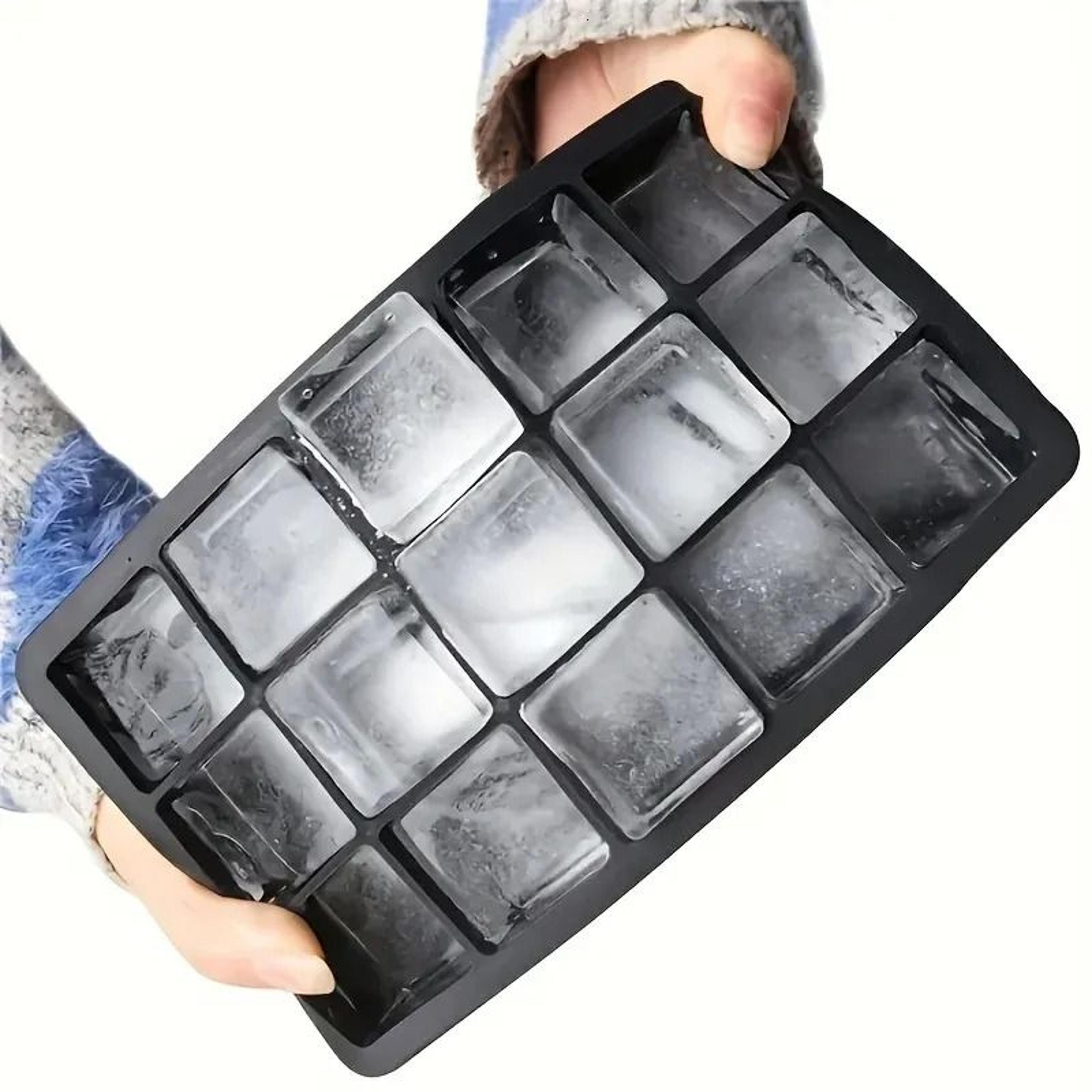 silicone ice cube tray reusable square freezer mold for cocktails and homemade treats