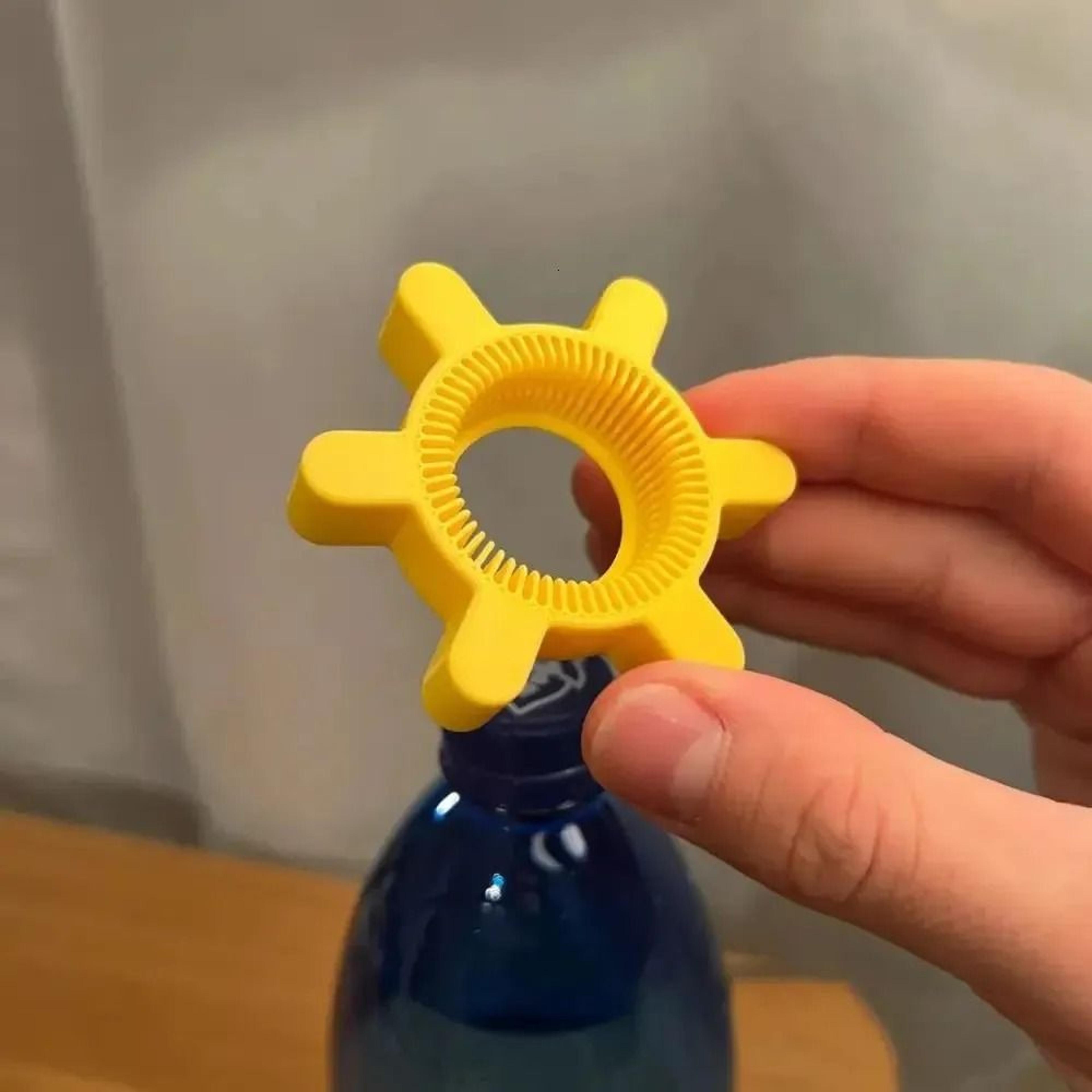 portable yellow plastic bottle cap opener multifunction rotary kitchen bar tool