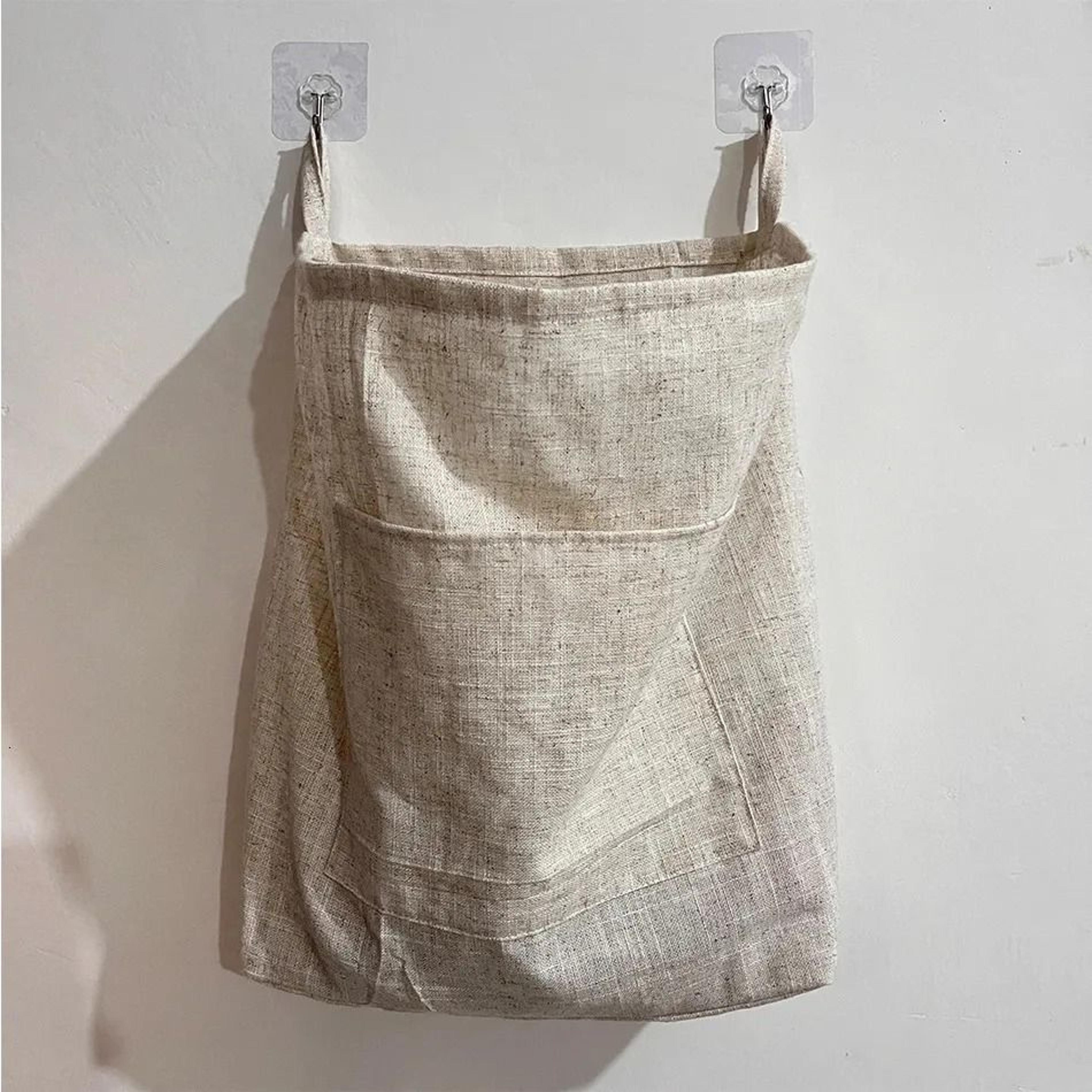 over the door hanging laundry hamper bag with zipper cotton linen storage organizer