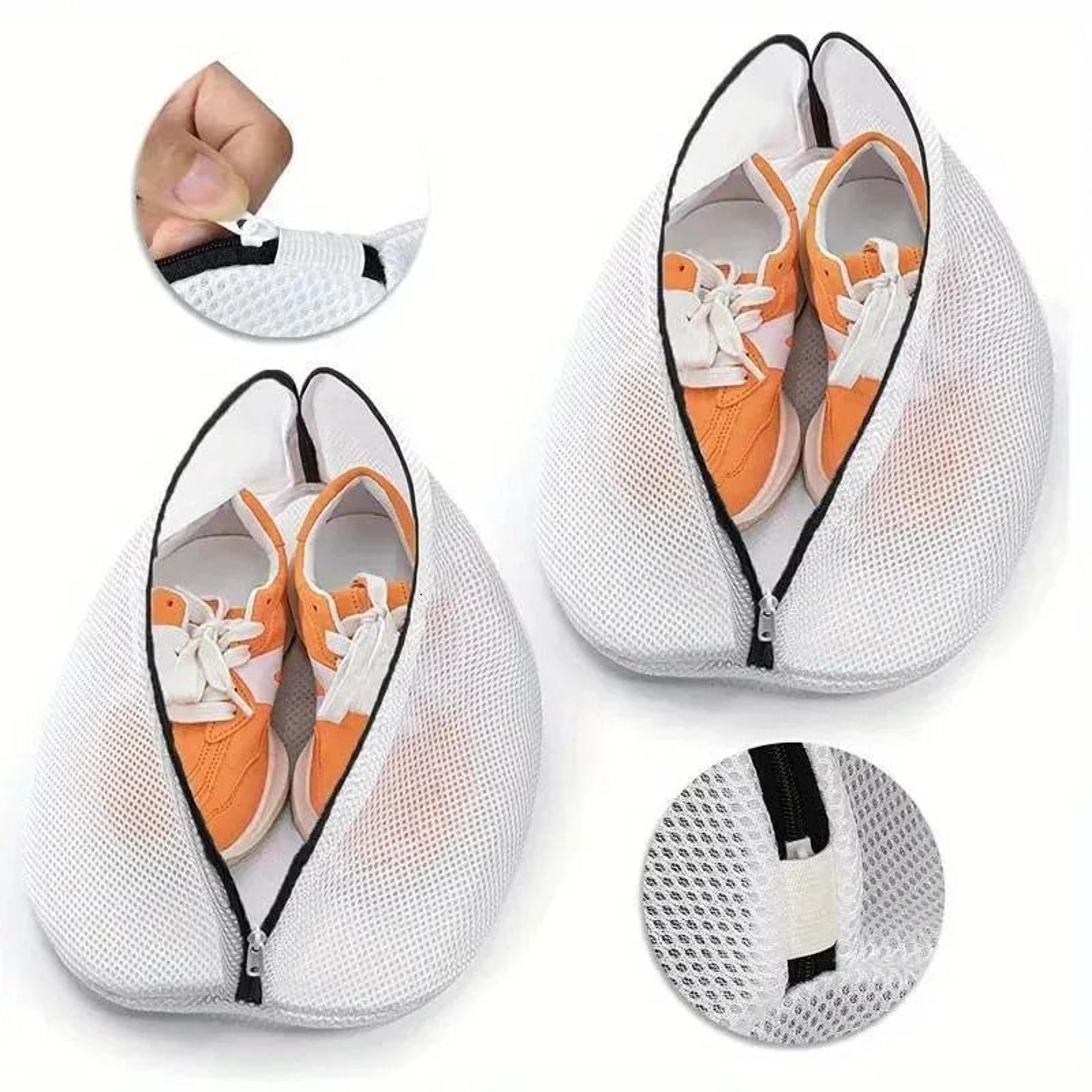 mesh laundry bag with zipper for shoes clothing washing and travel storage