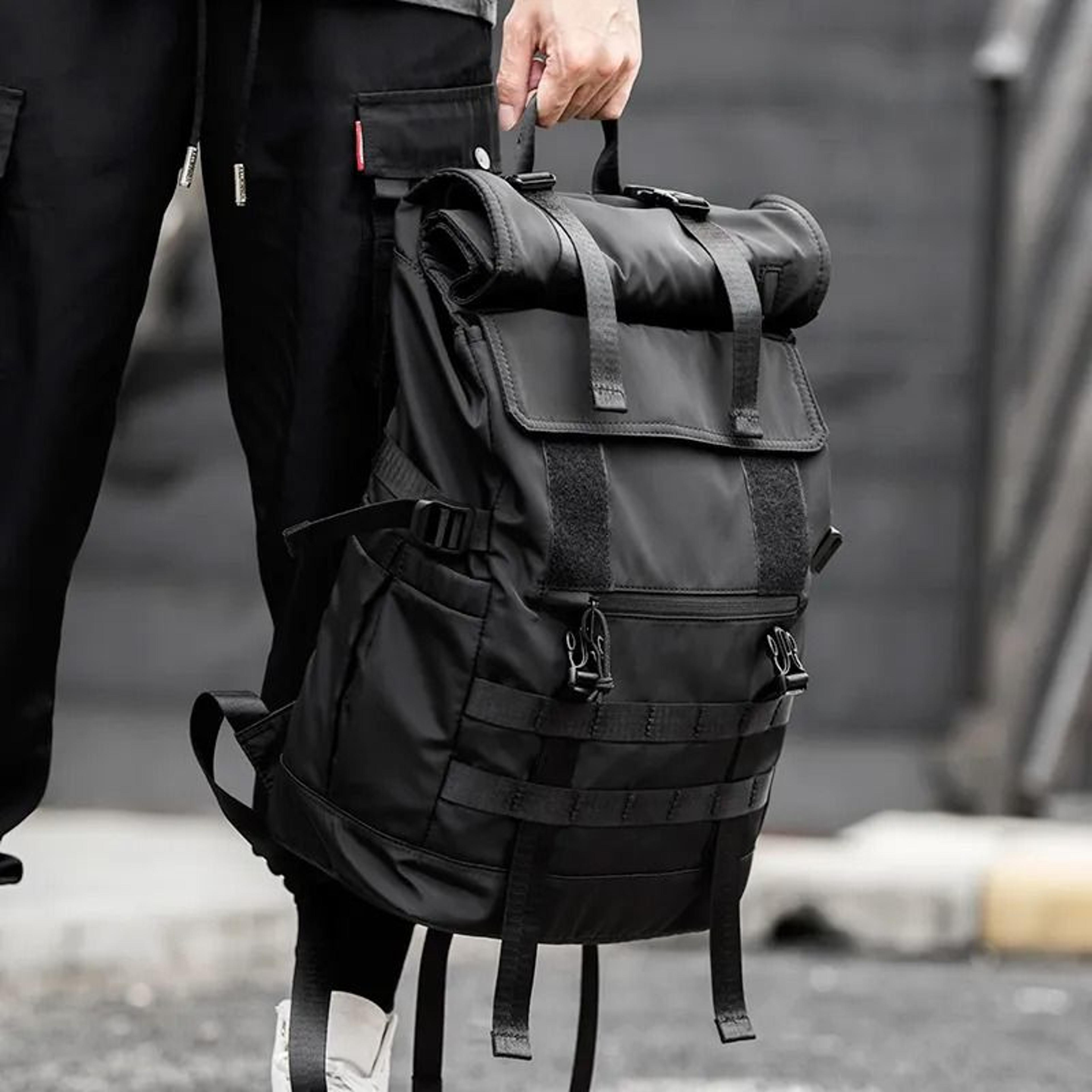convertible laptop backpack with multi-layer storage and anti-theft double zipper