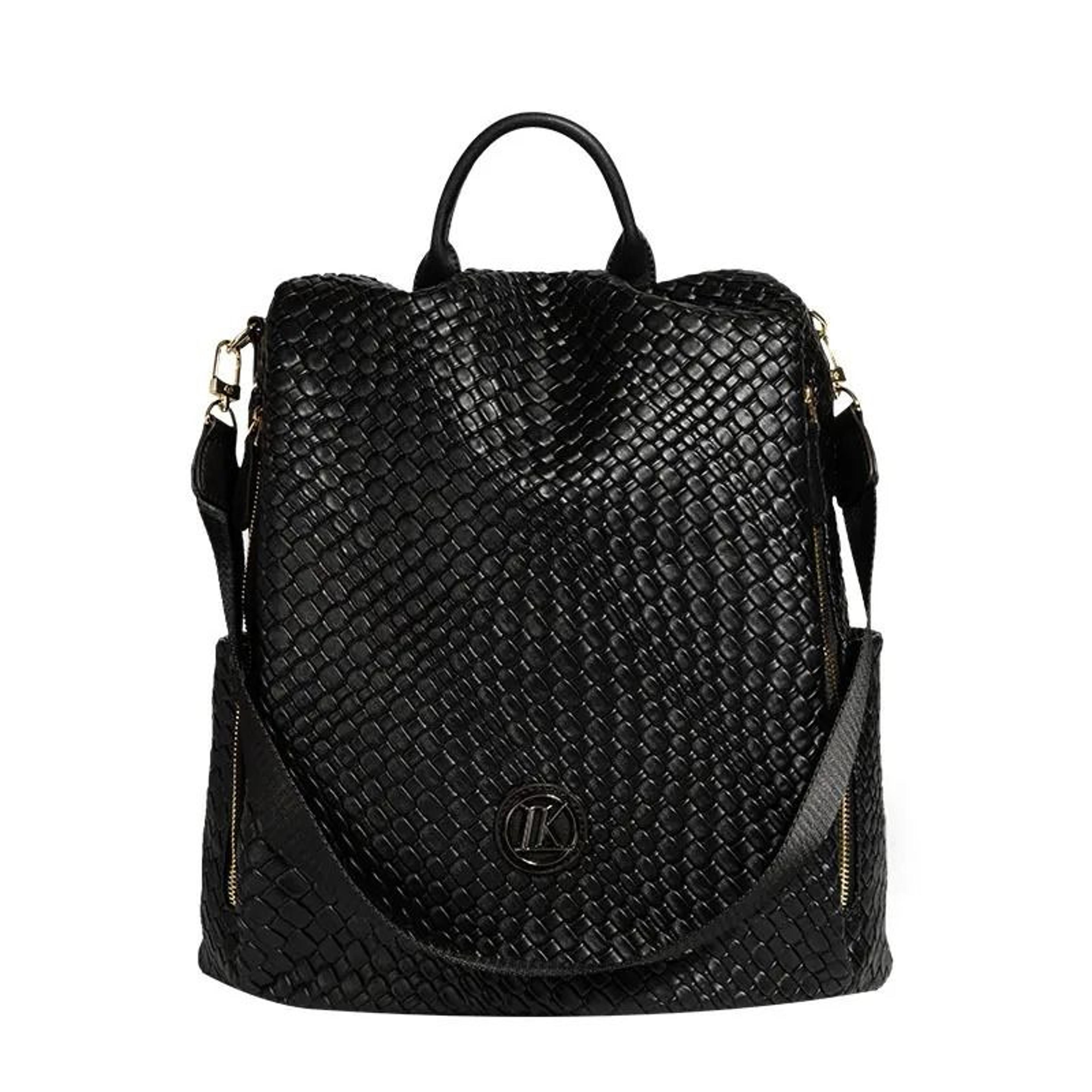 soft pu backpack with zipper closure and cell phone pocket