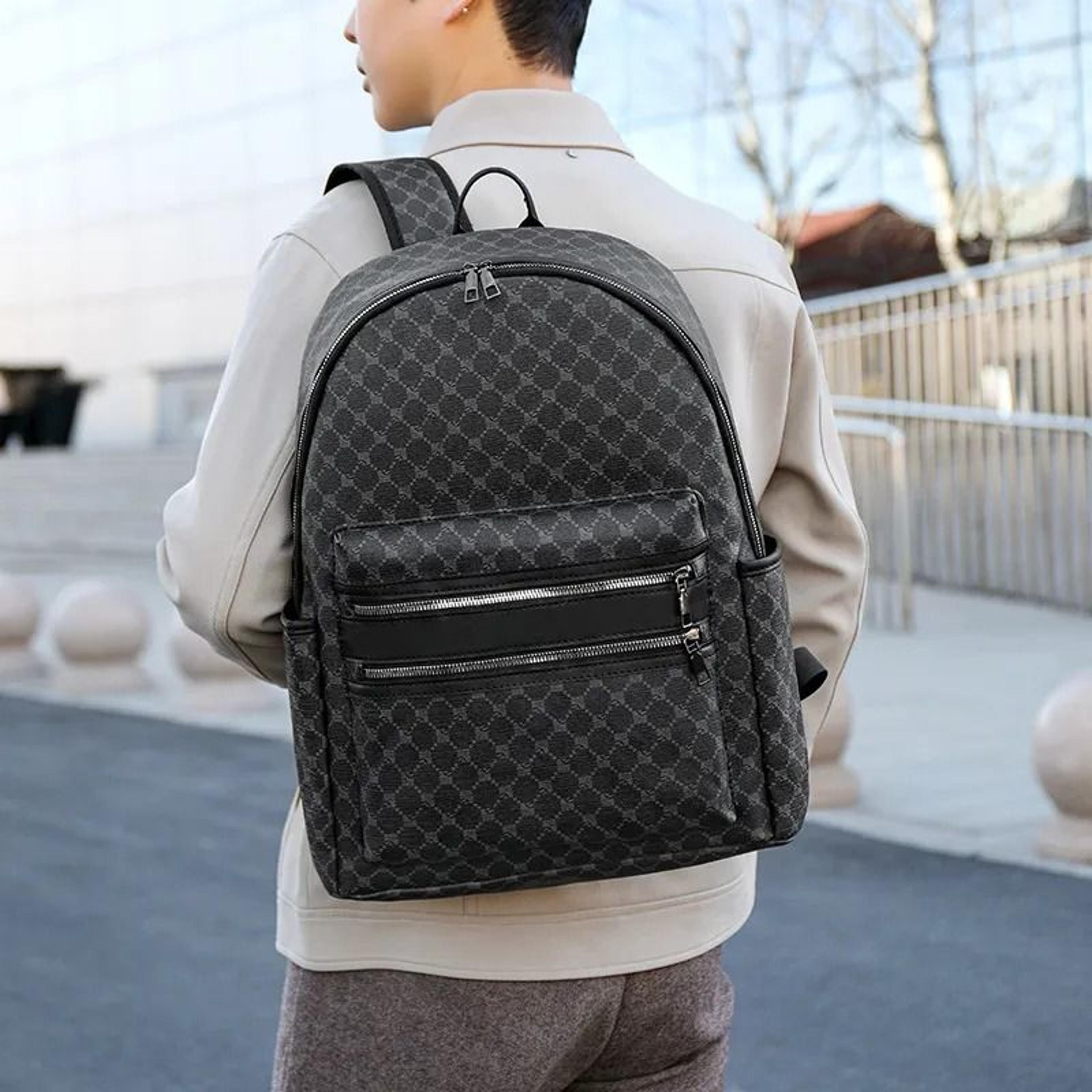 laptop backpack with anti-theft features and water-resistant nylon storage