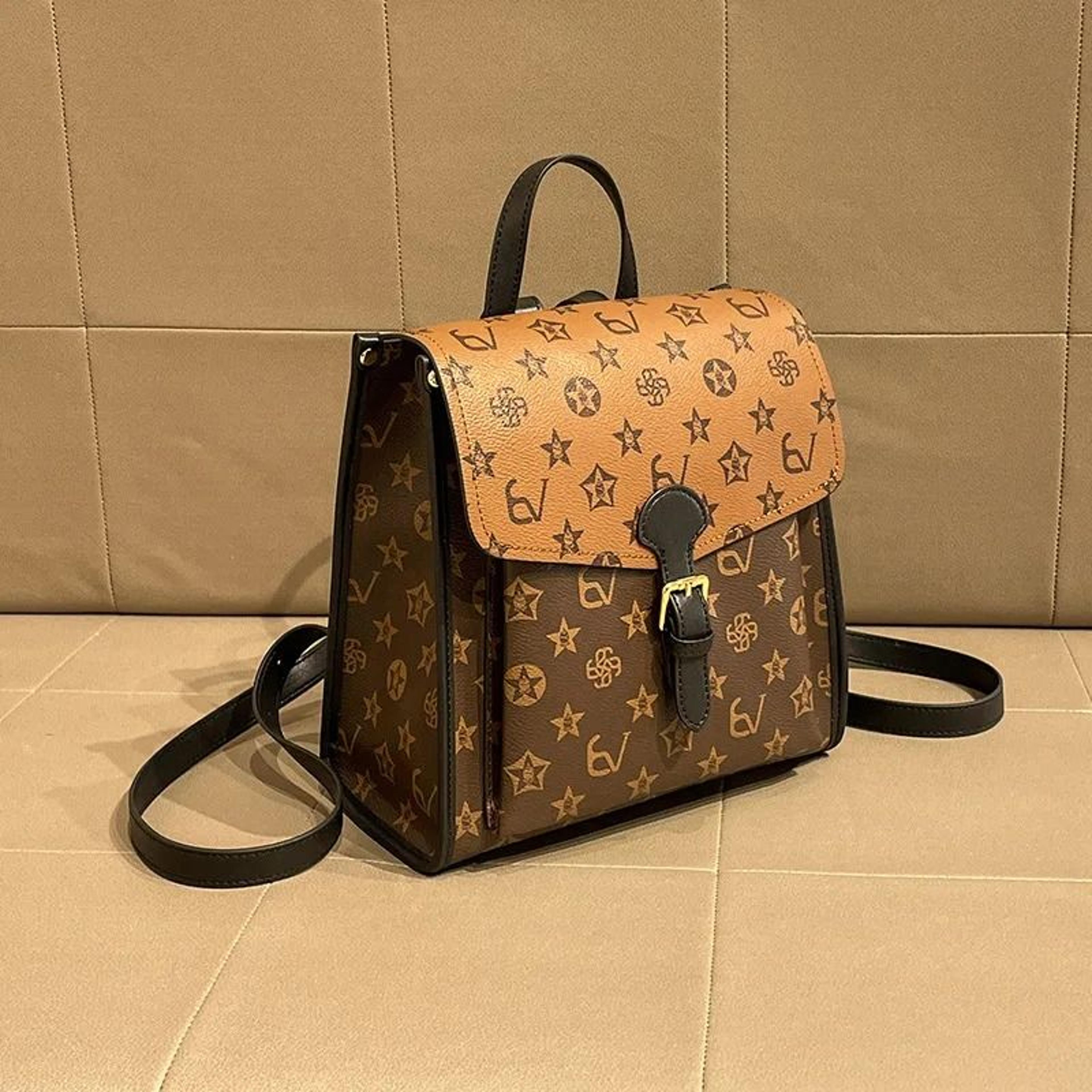 women printed backpack large capacity water-resistant polyester travel bag
