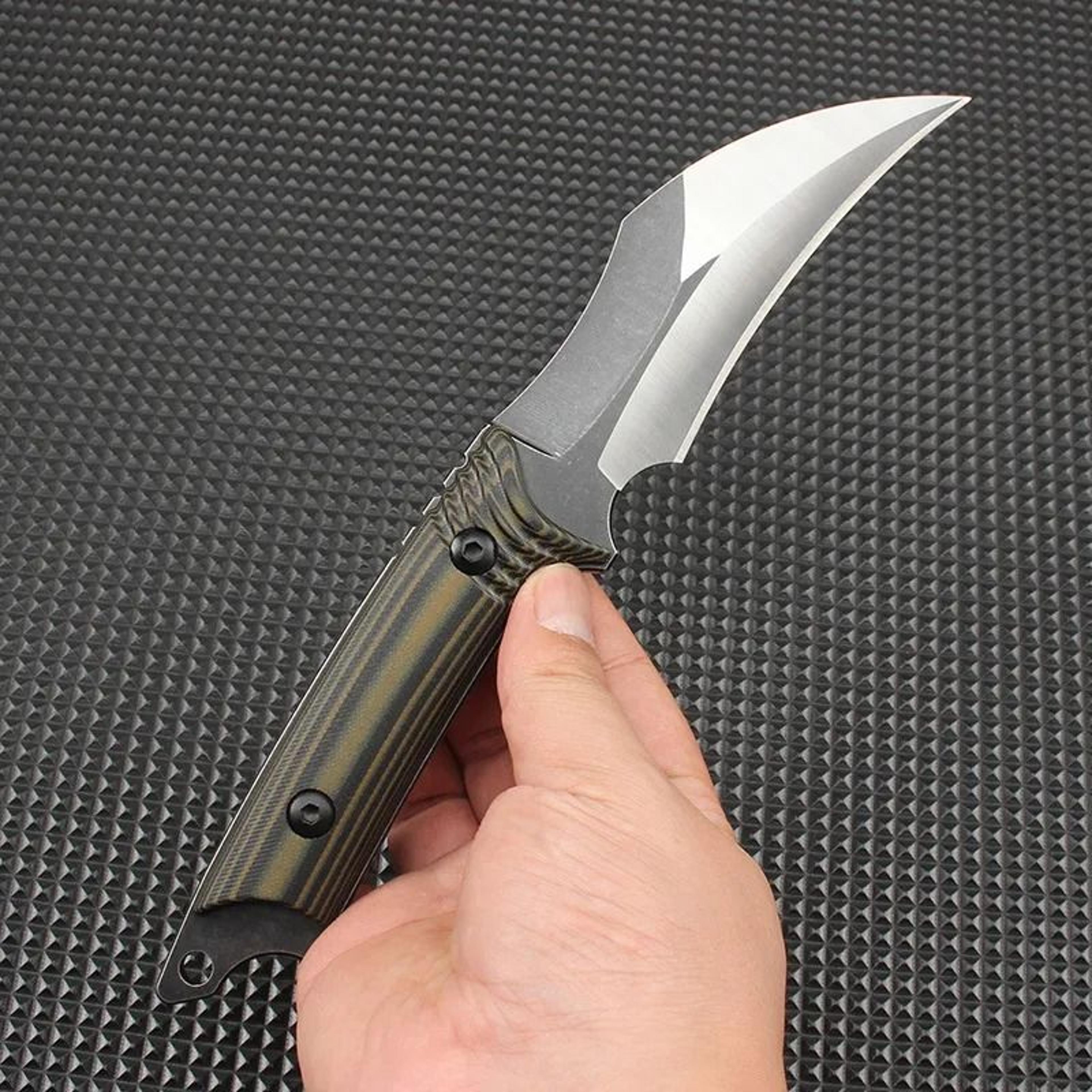 full tang fixed blade knife with handle and kydex sheath