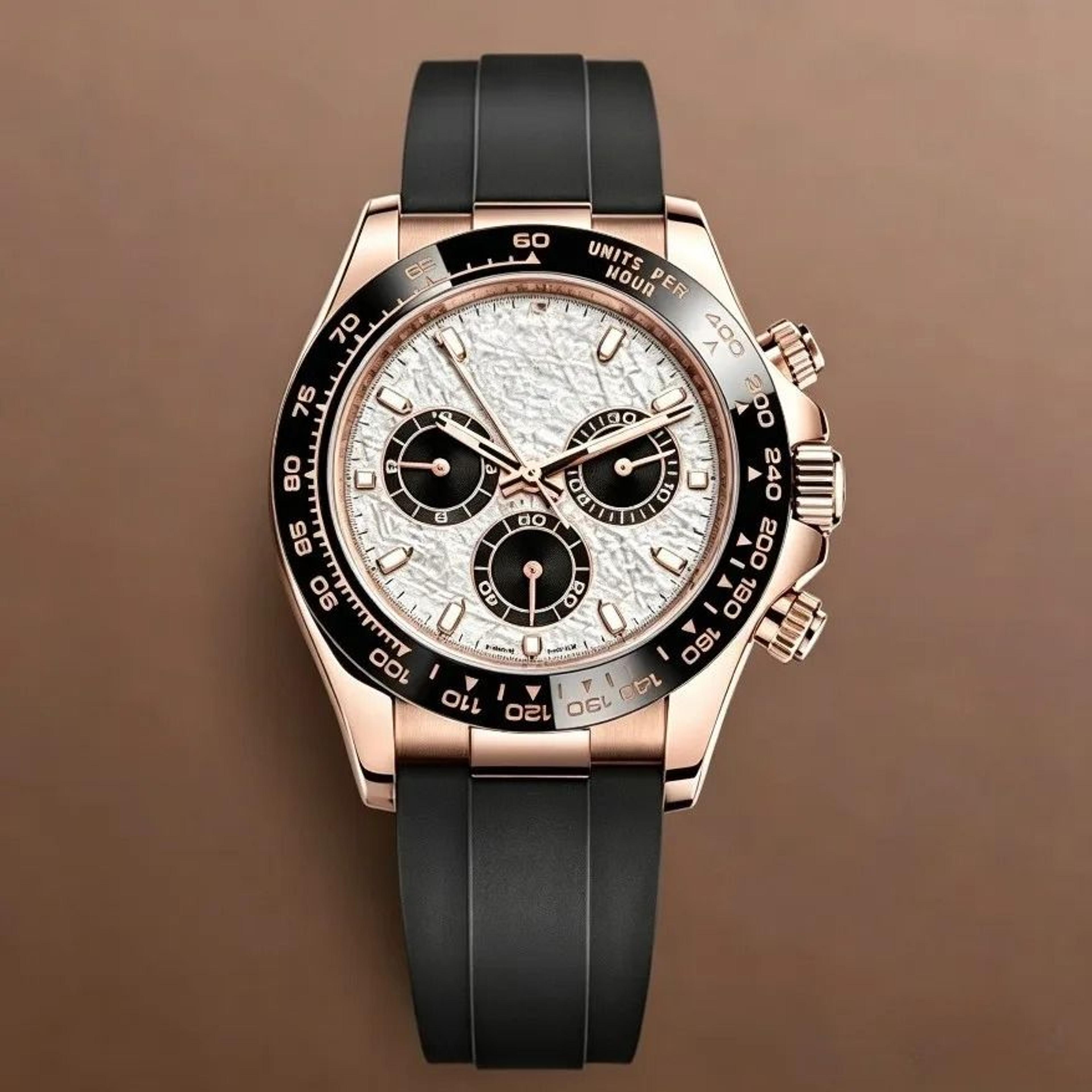 men quartz sport watch with rubber strap and scratch resistant glass