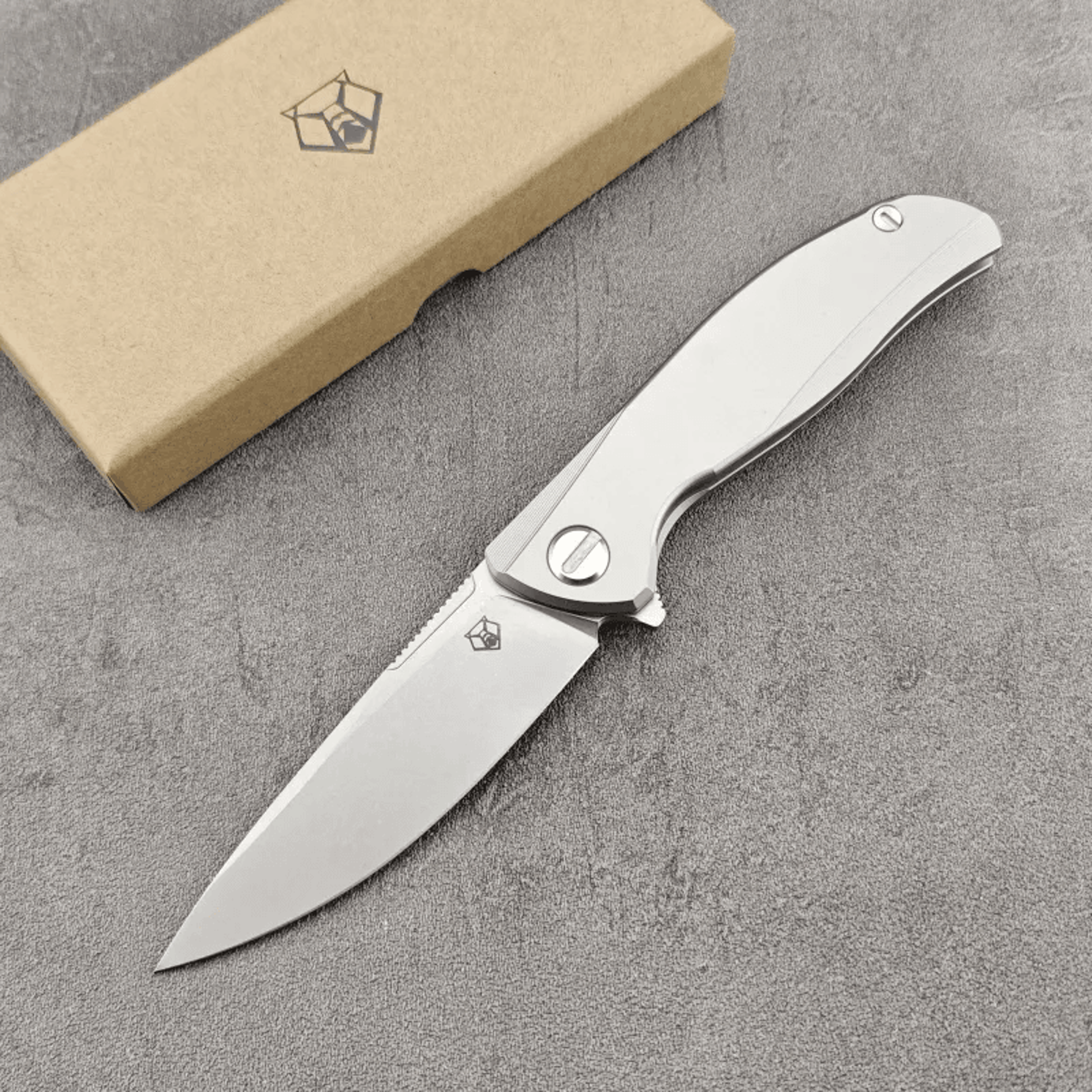 folding knife with titanium alloy handle for camping hunting and edc