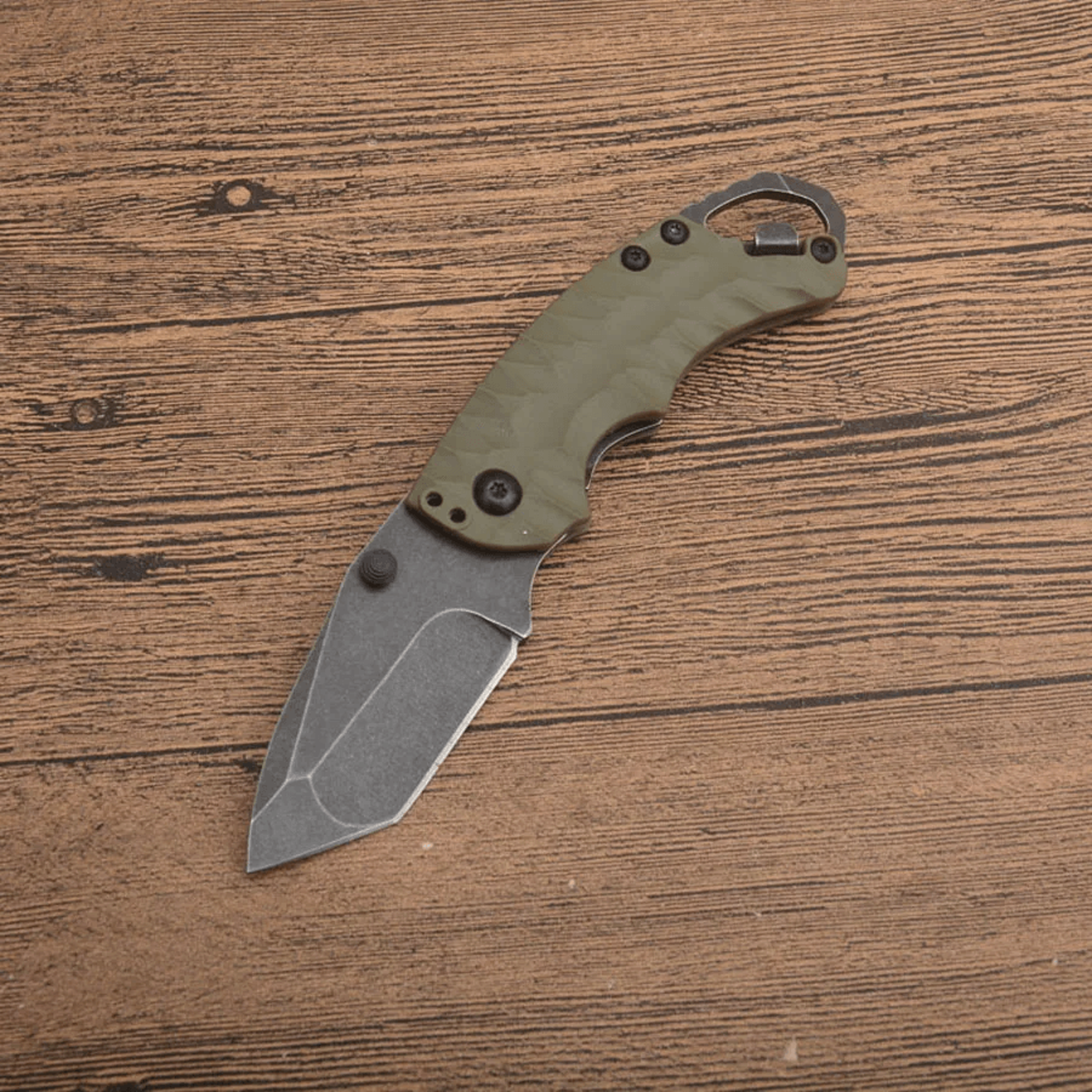folding pocket knife with tanto blade and gfn handle
