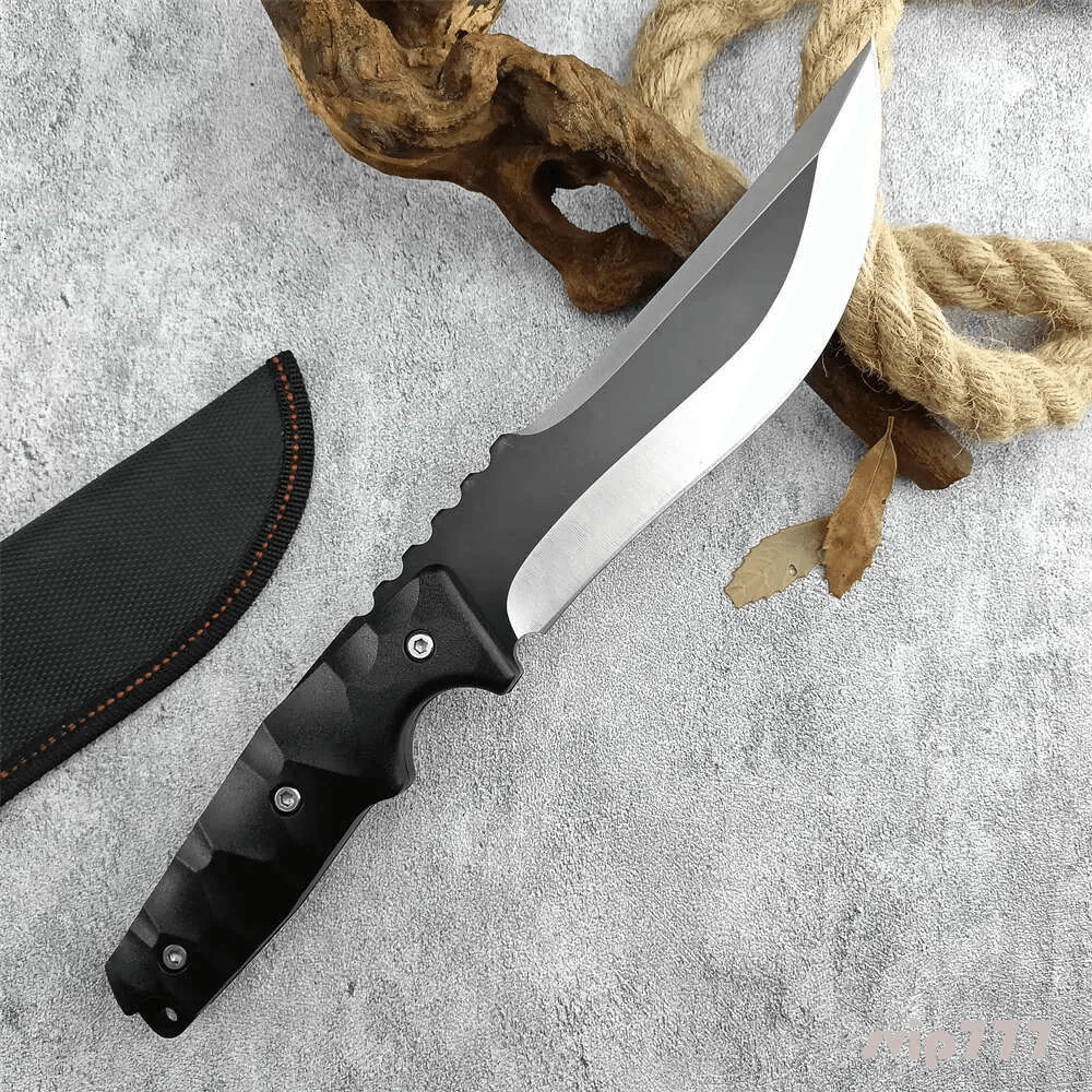 fixed blade knife with nylon fiber handle for camping hunting and bushcraft