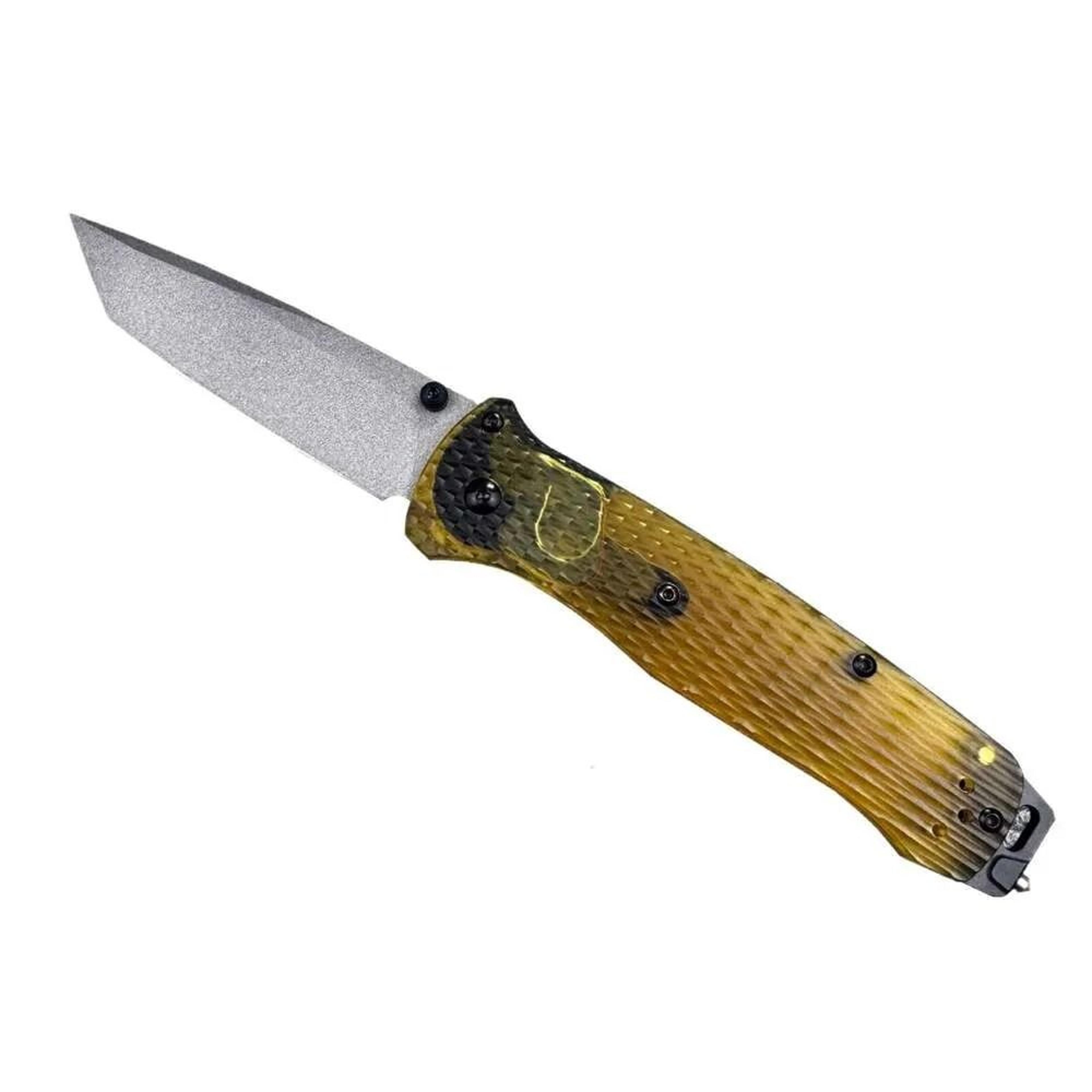 handle folding pocket knife with stainless steel blade for camping edc and outdoor use