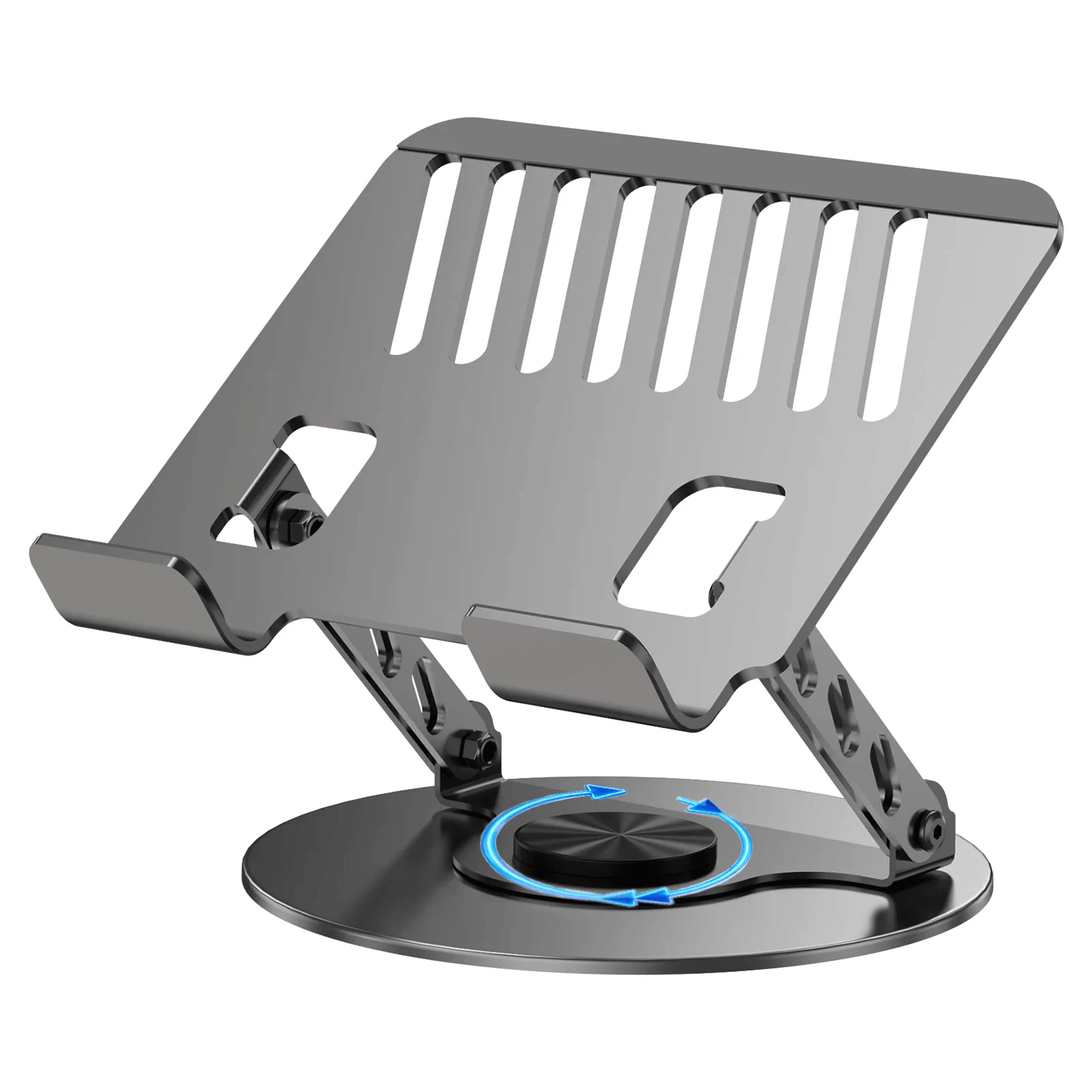 laptop tablet stand holder with rotation adjustable dual rod foldable design