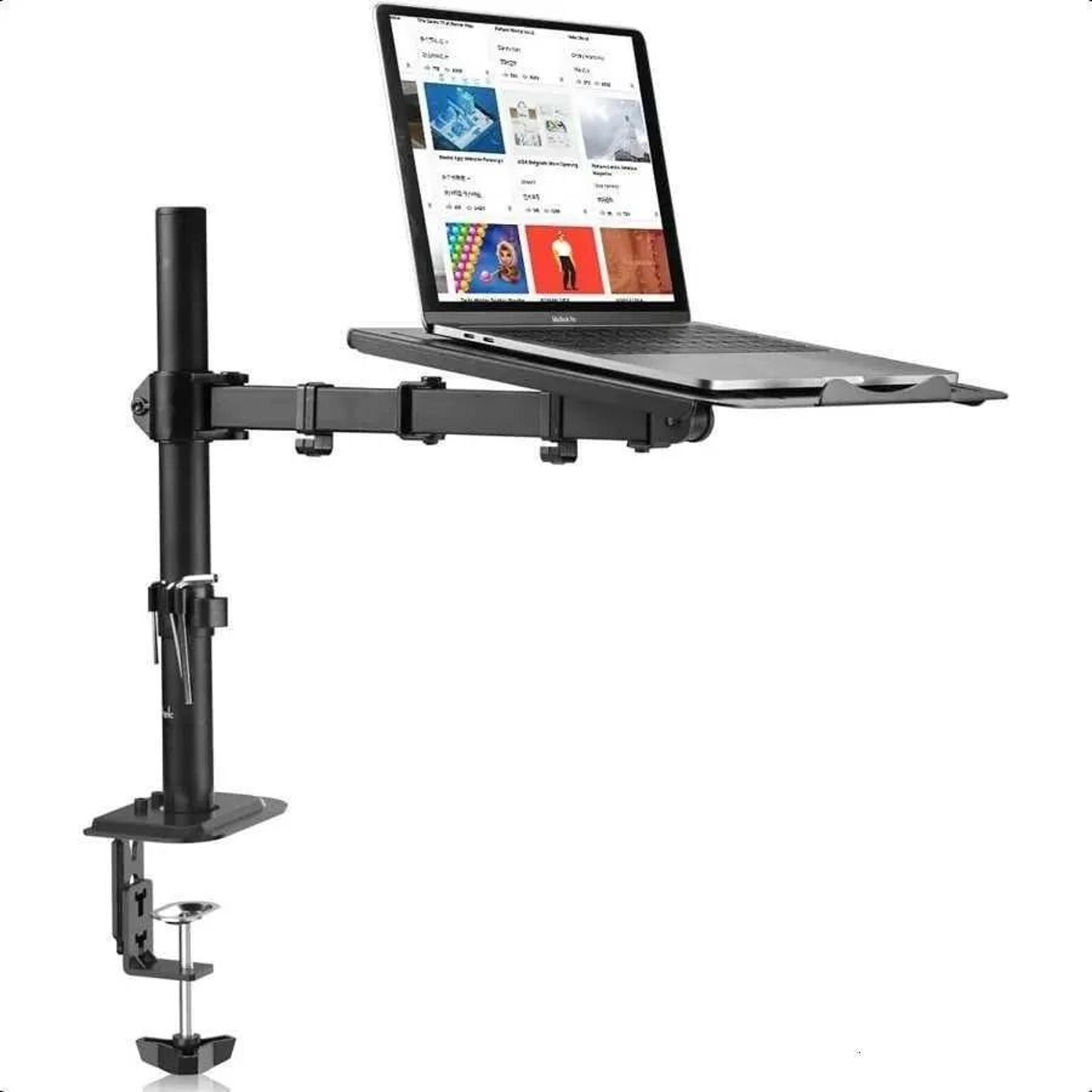 laptop desk mount stand with adjustable ventilated tray for laptops
