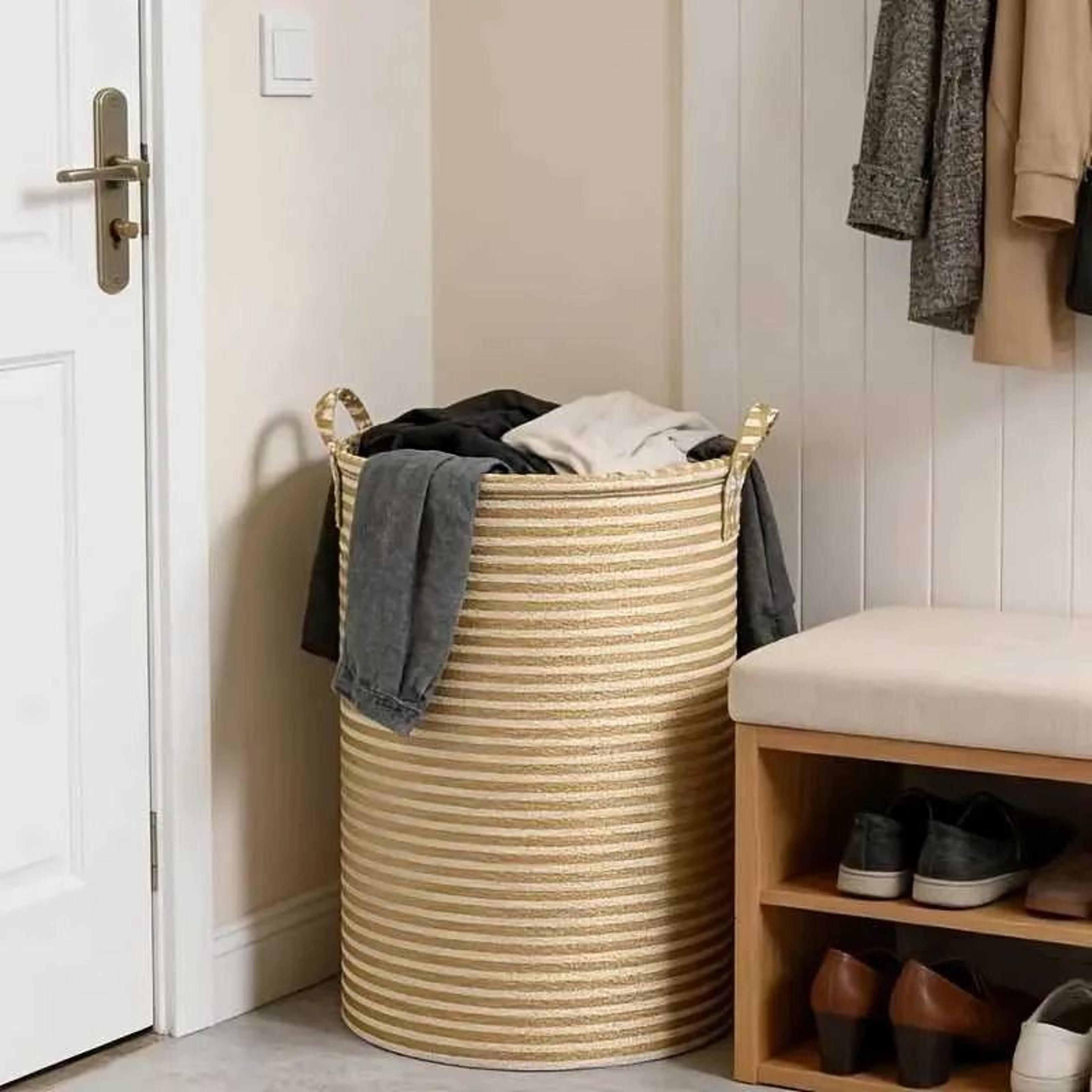 folding laundry basket large capacity heavy duty collapsible clothes hamper