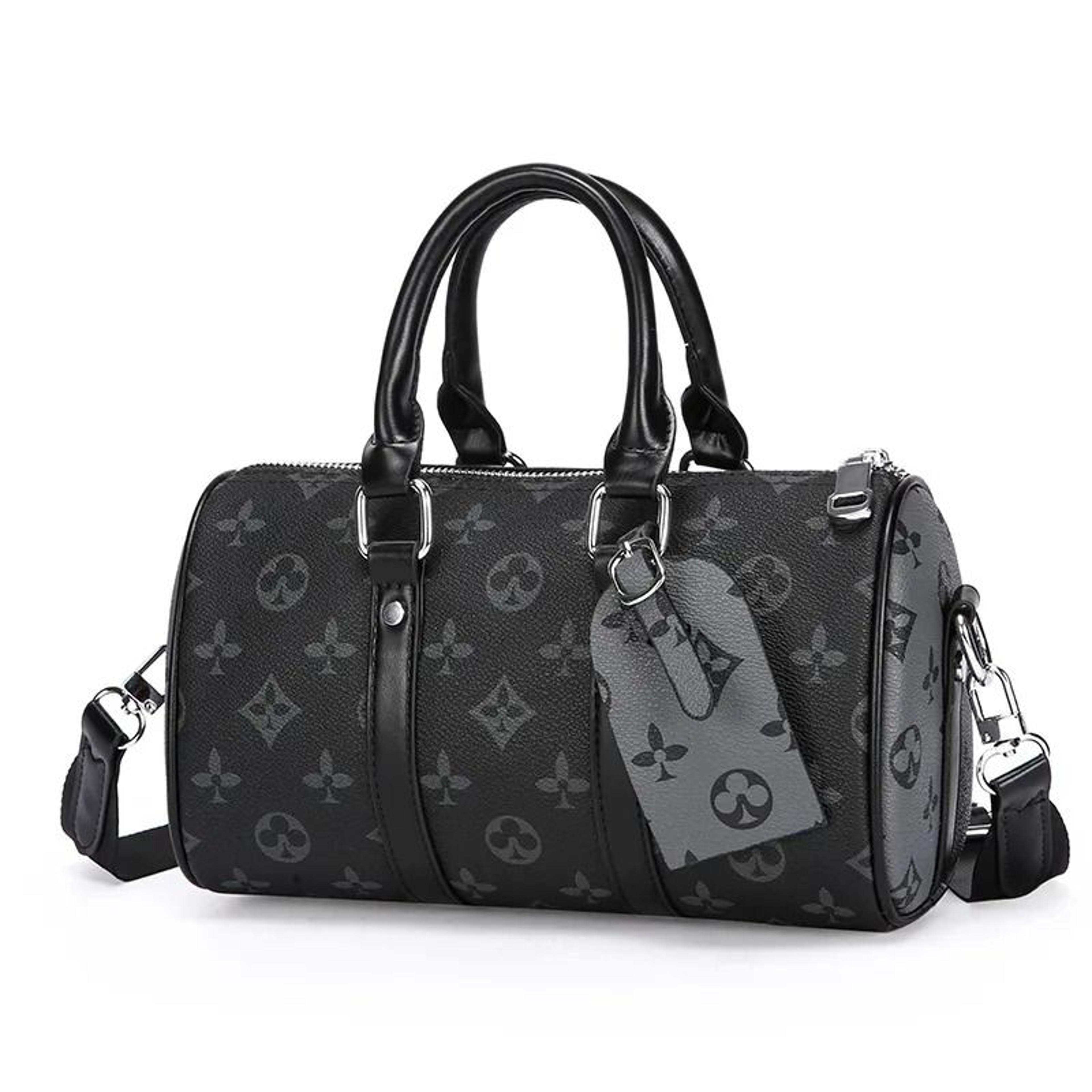 genuine leather pillow boston bag with adjustable shoulder and crossbody carry