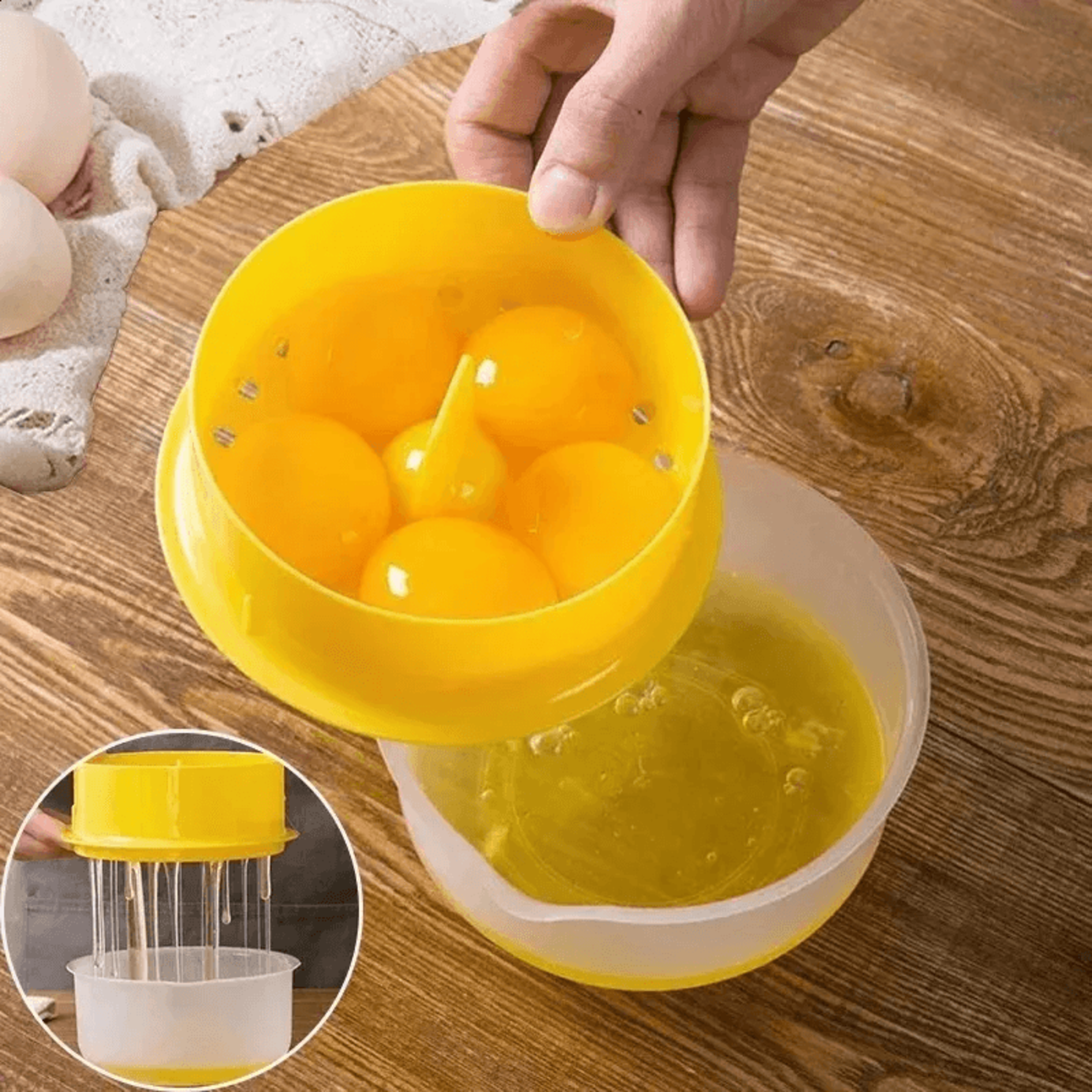 egg yolk separator large capacity clear plastic baking tool