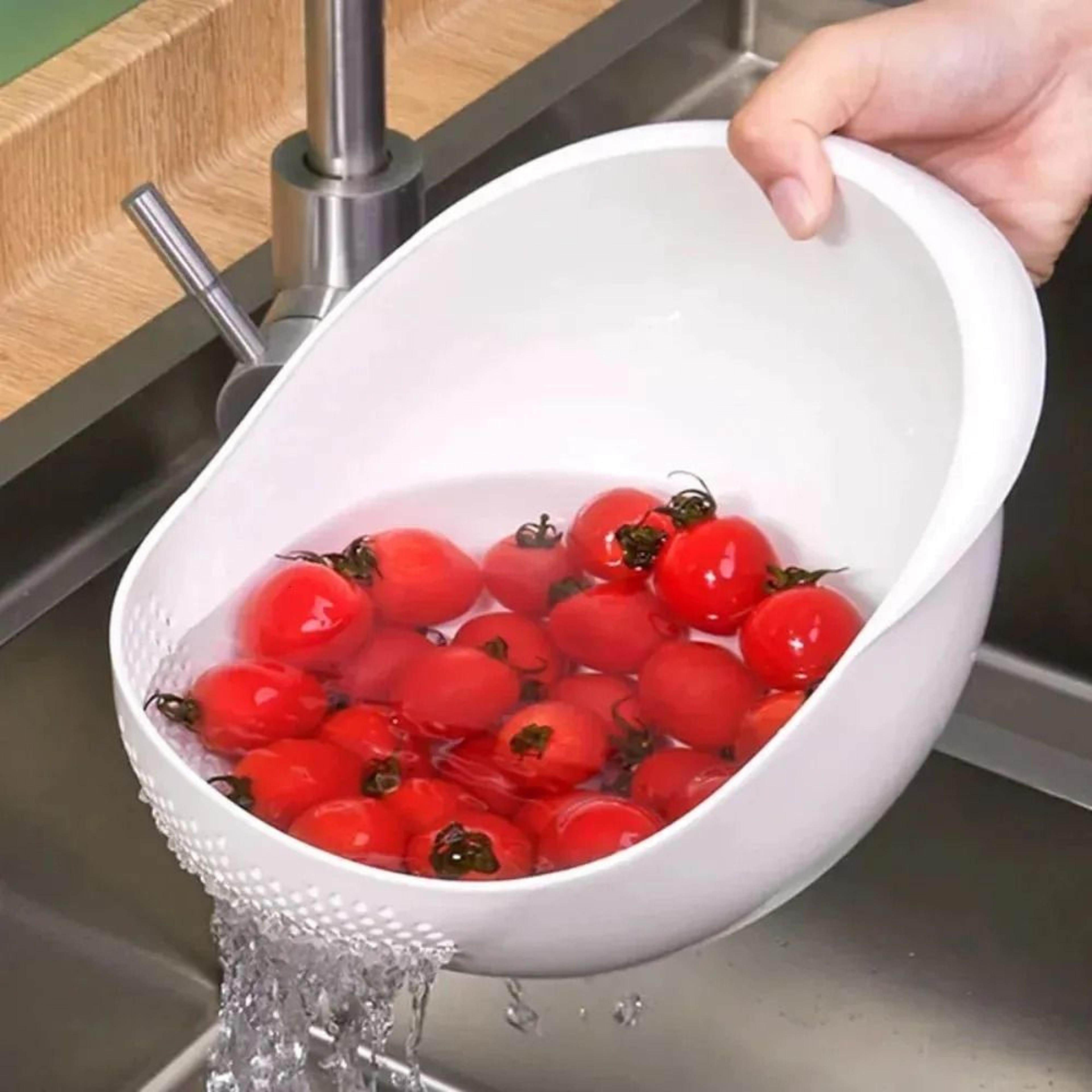 rice washing drain basket with pp plastic hollow design