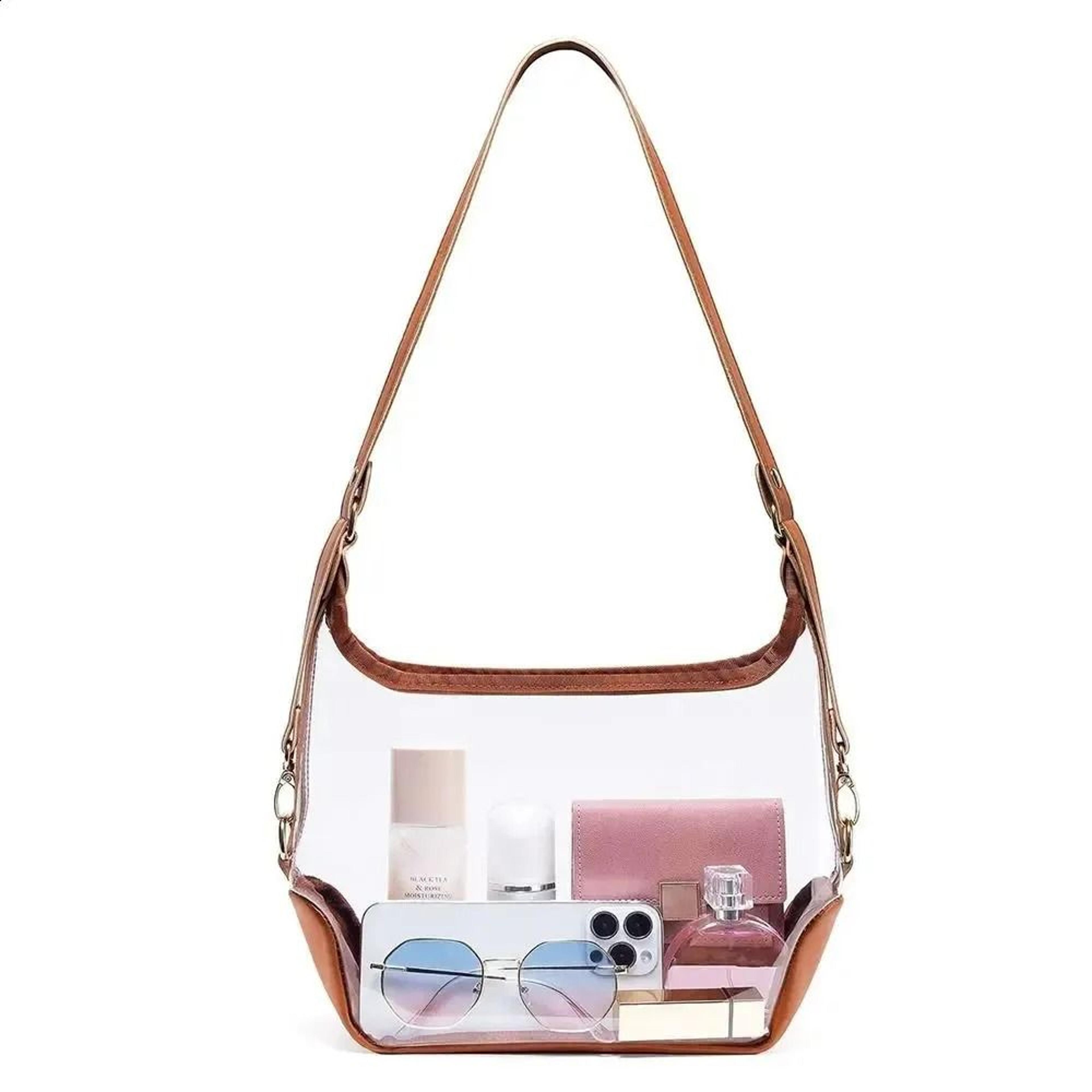 clear stadium crossbody bag with adjustable strap for sports events and concerts