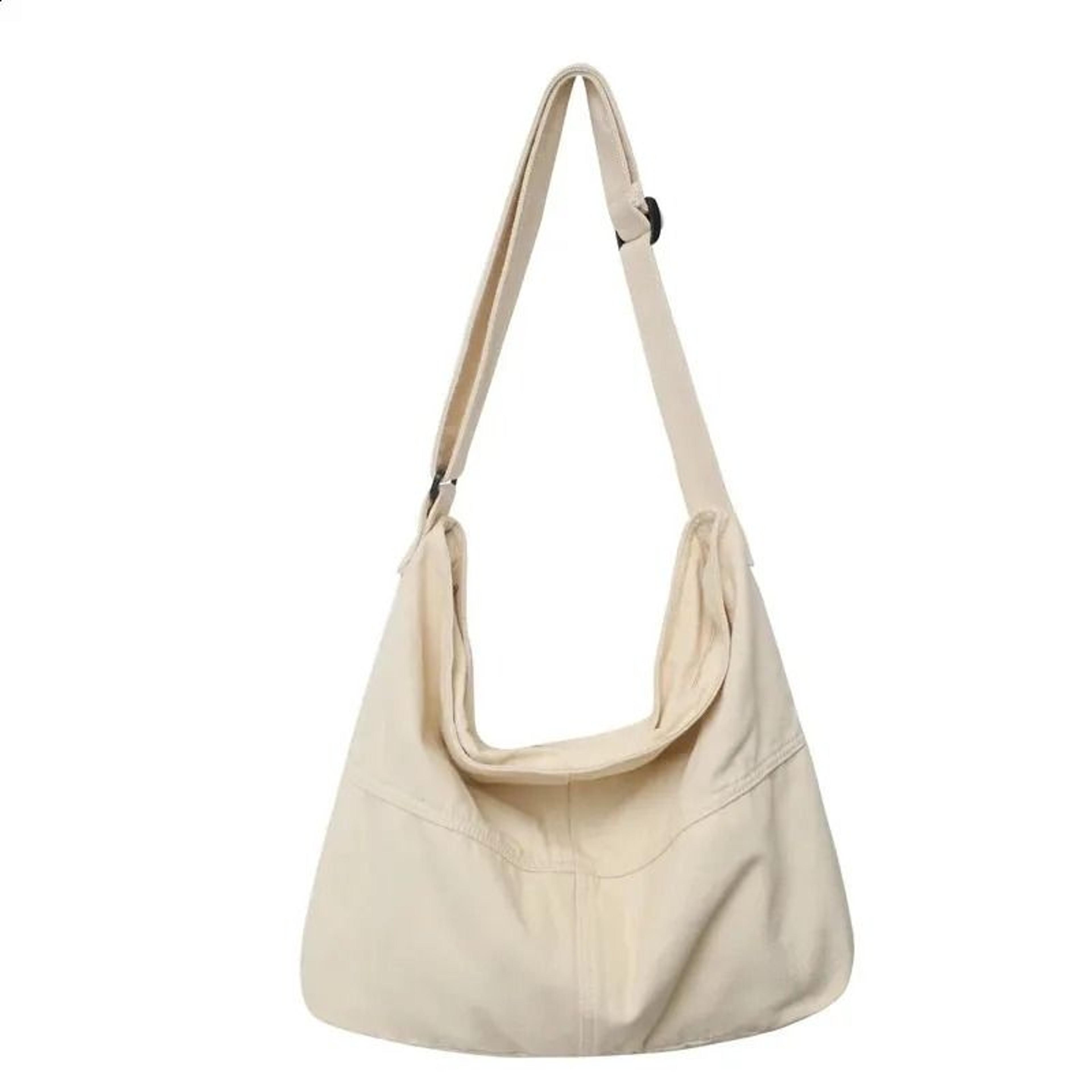 solid color canvas shoulder bag unisex crossbody messenger bag for students