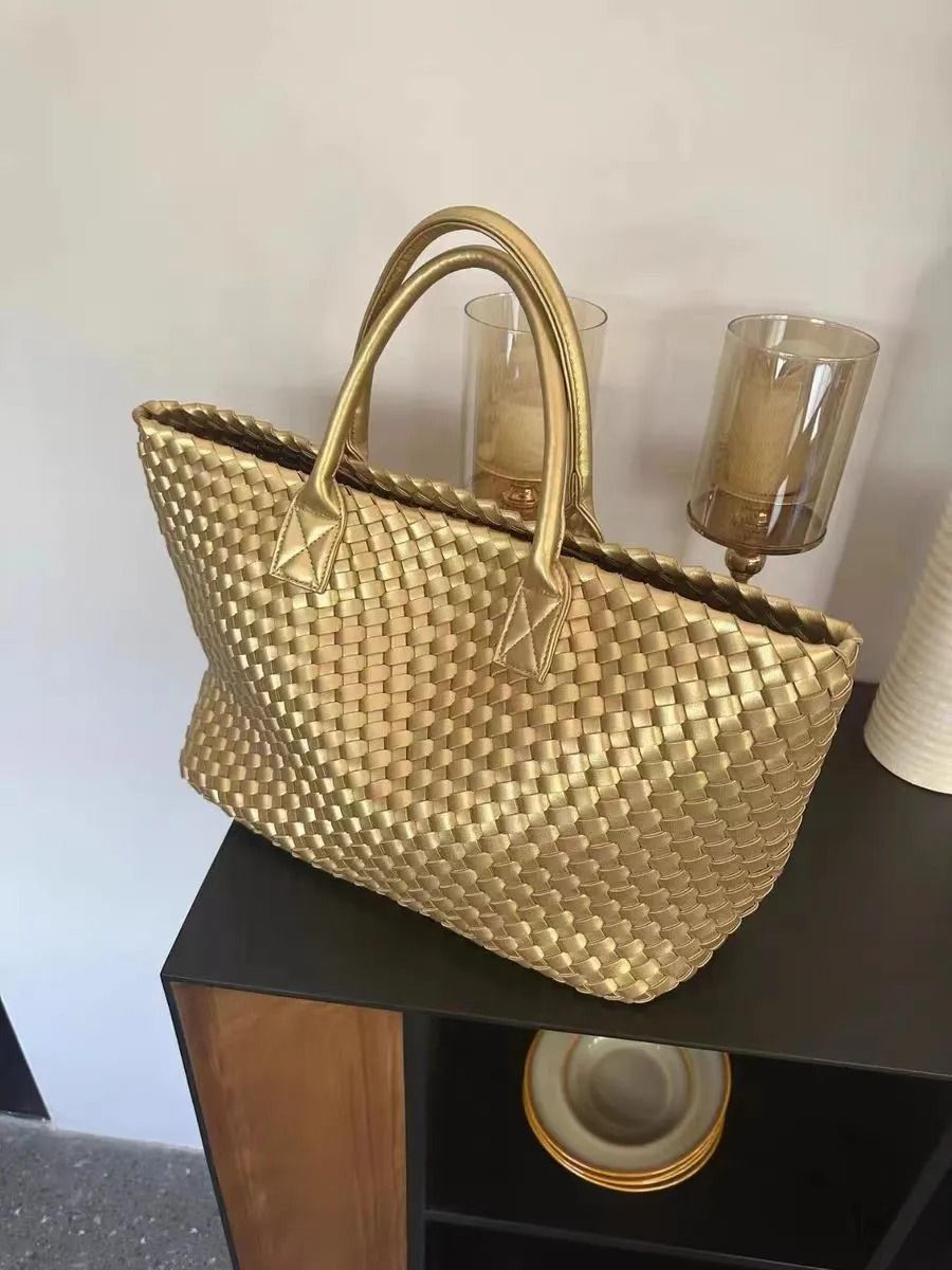 woven tote bag large capacity single shoulder handbag