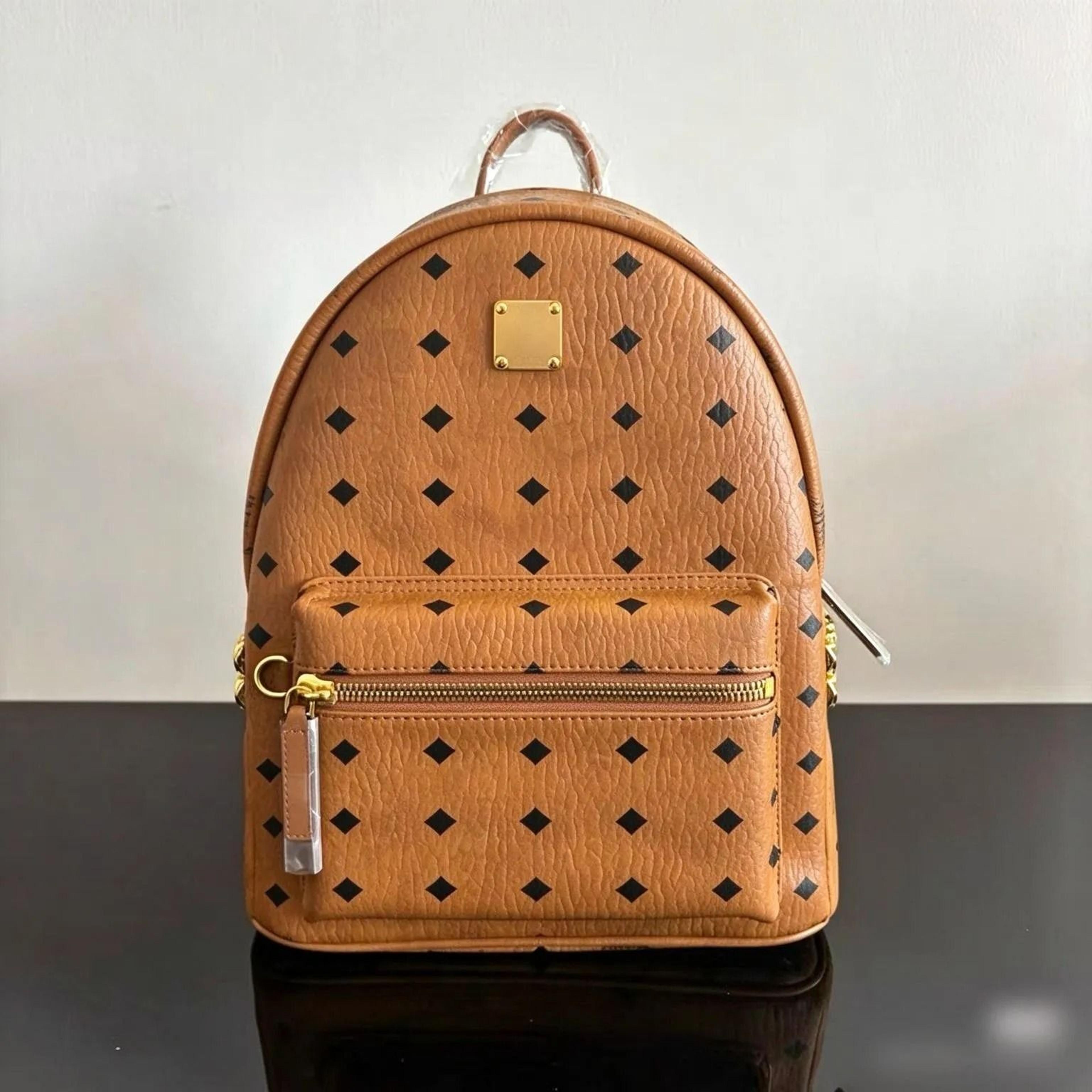 mini leather backpack unisex travel office bag