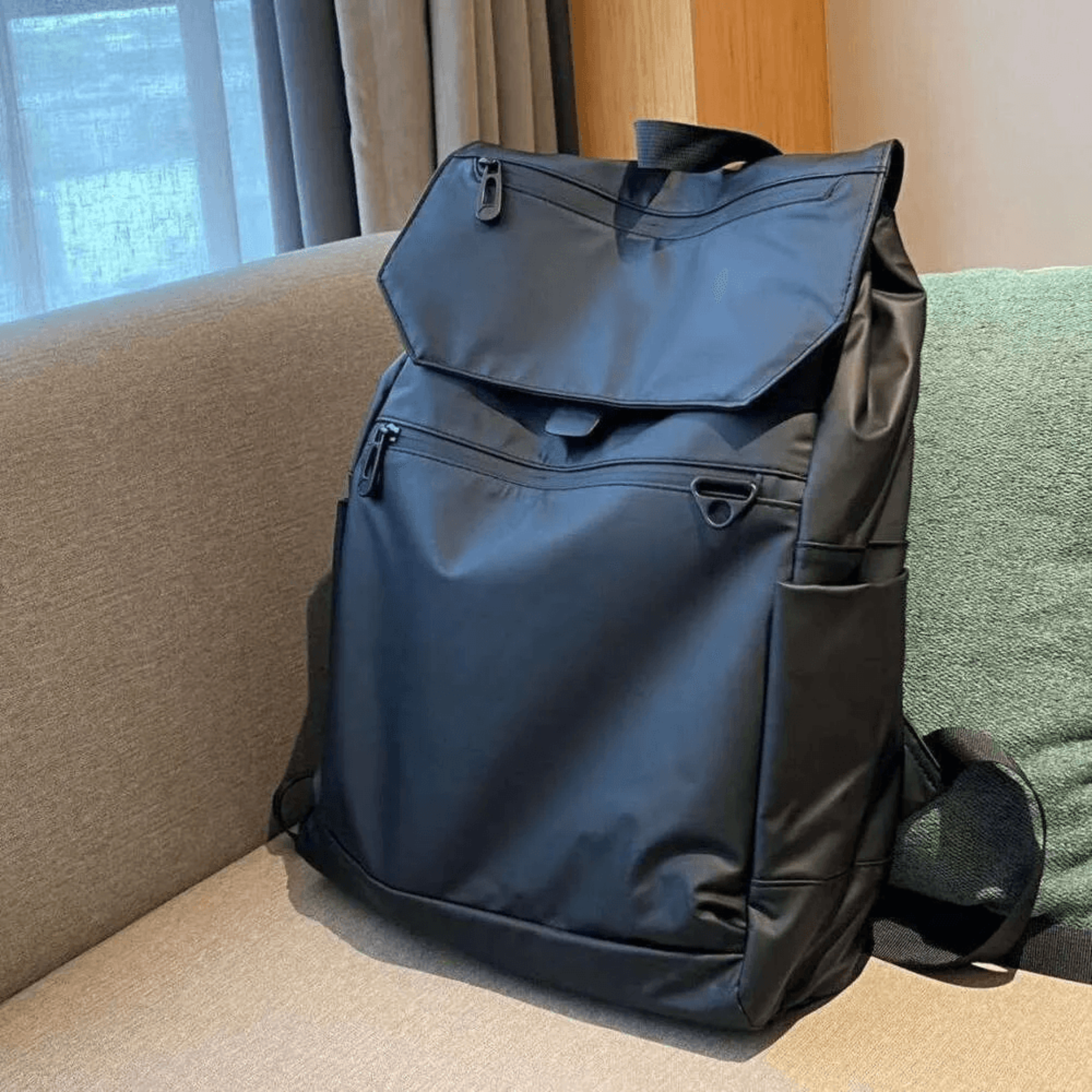 laptop backpack with water-resistant oxford cloth and multiple compartments