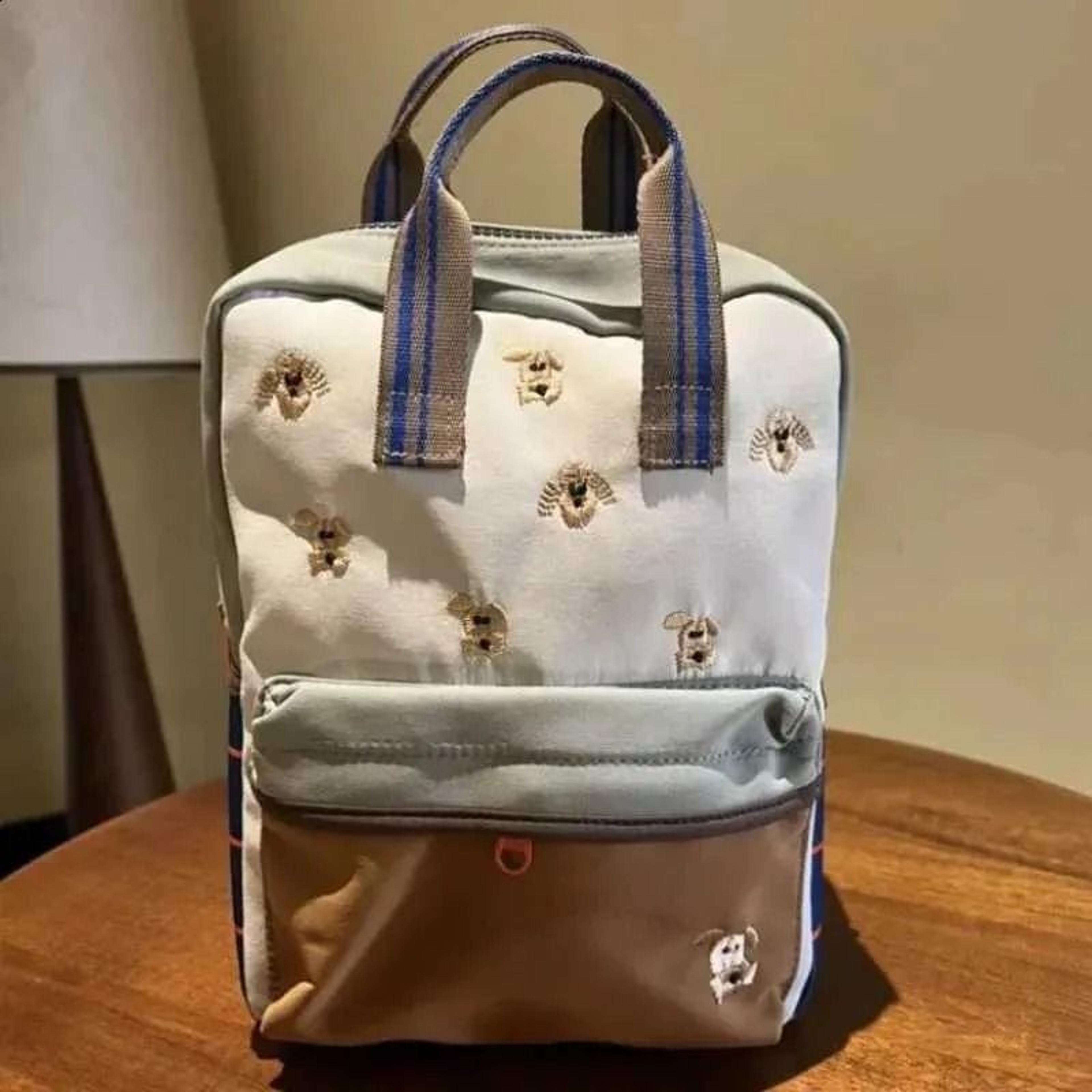 teddy bear embroidered plaid backpack for school and everyday use