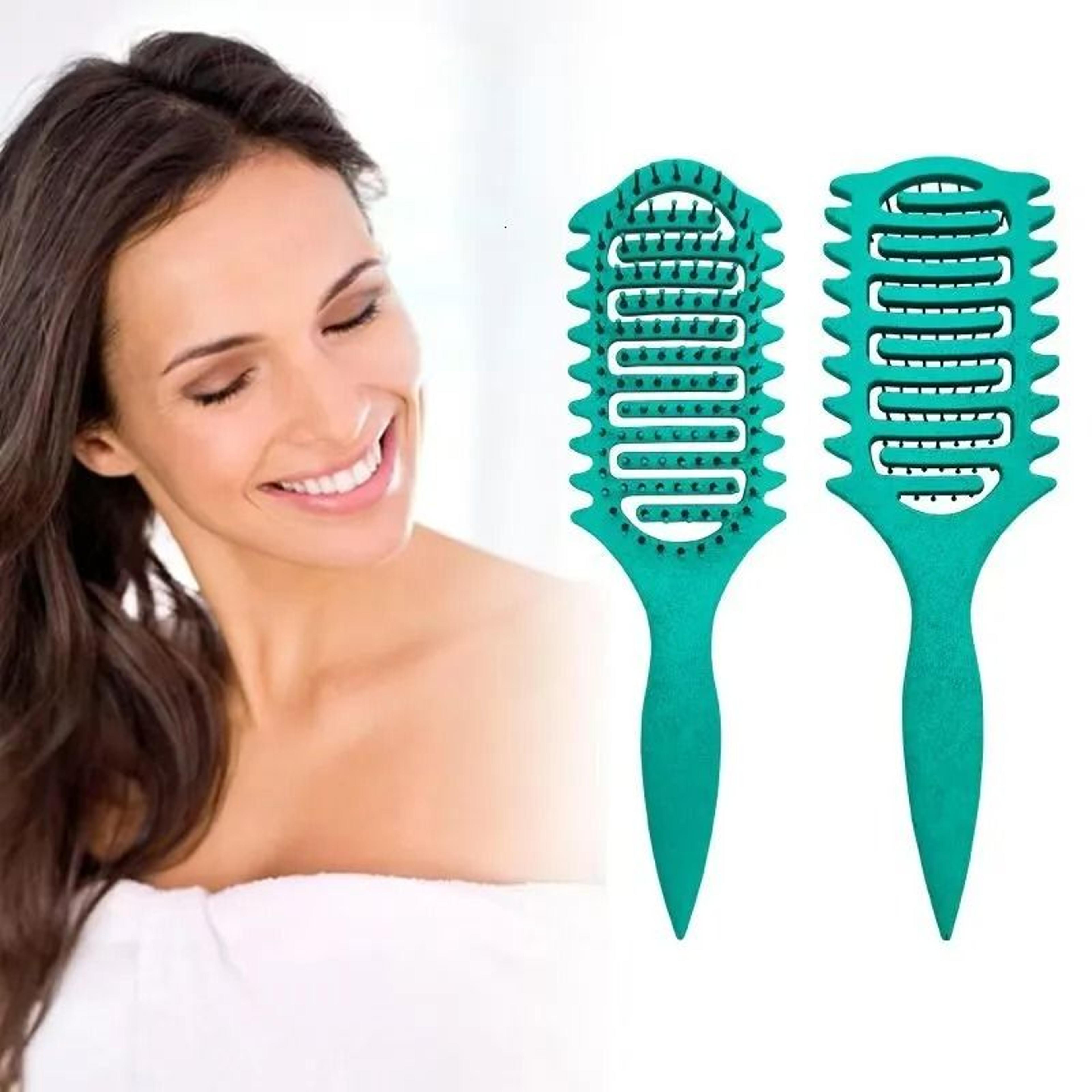 openwork curling comb with wheat material and scalp massage design