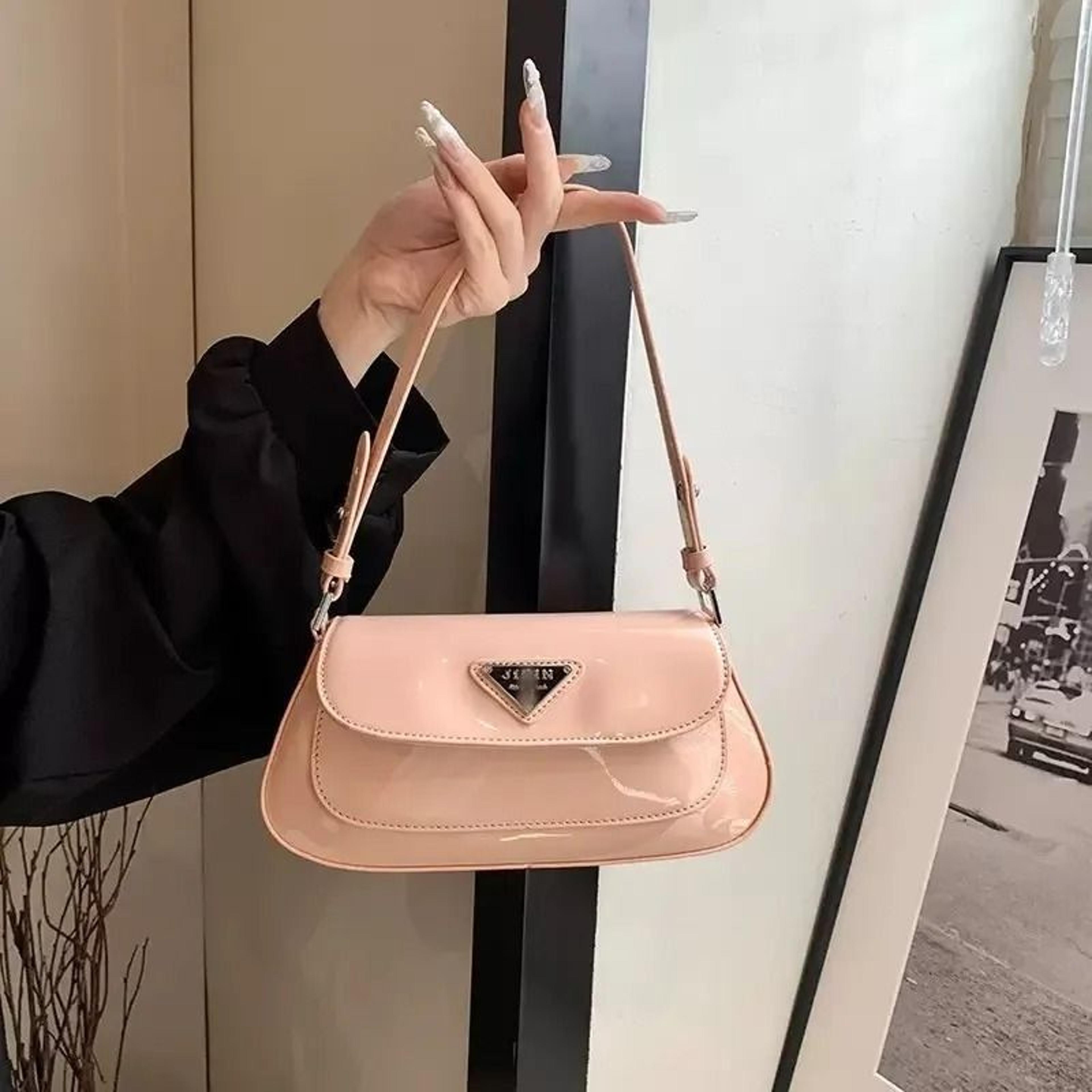 wome glossy solid color shoulder bag crossbody purse