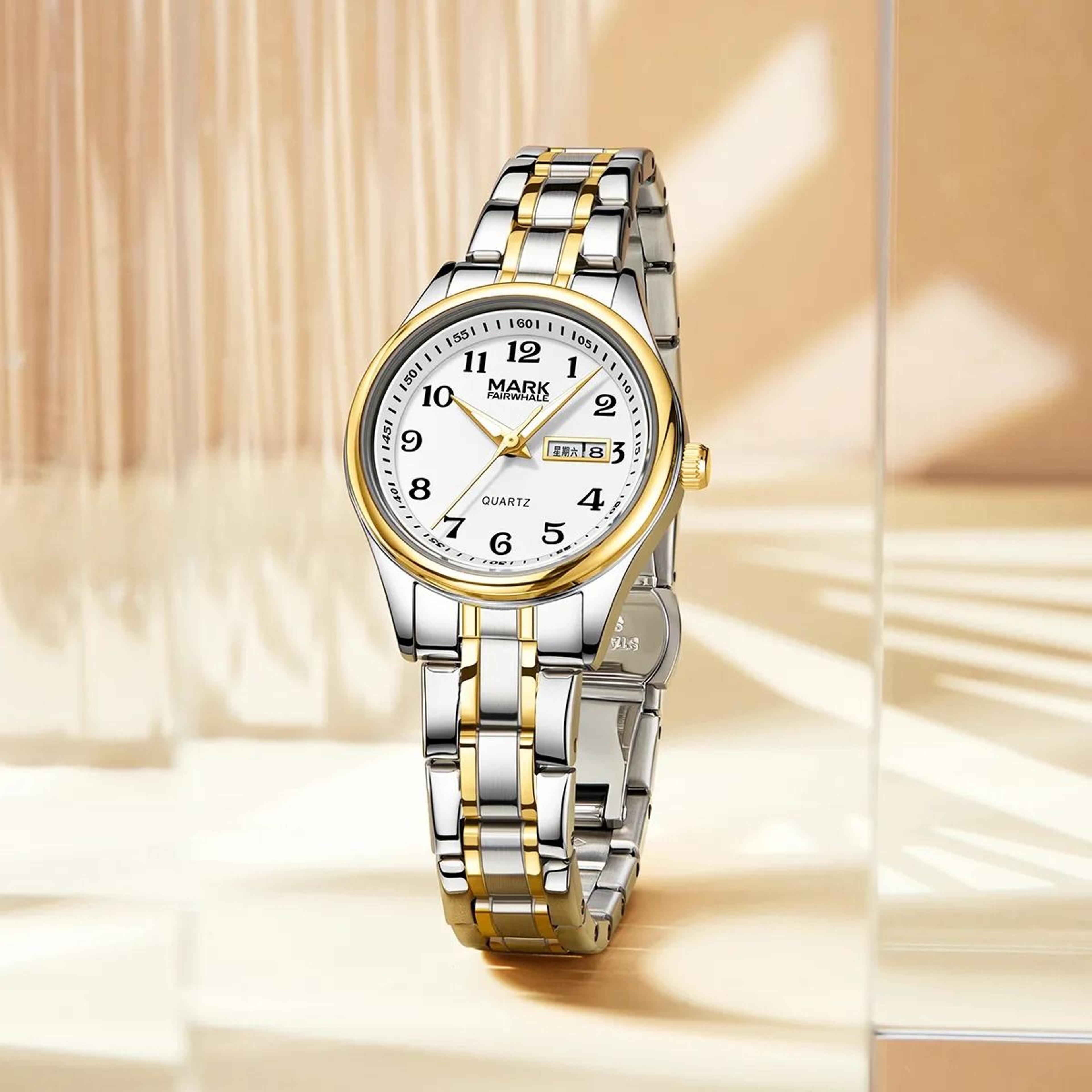women quartz watch with sleek minimalist design