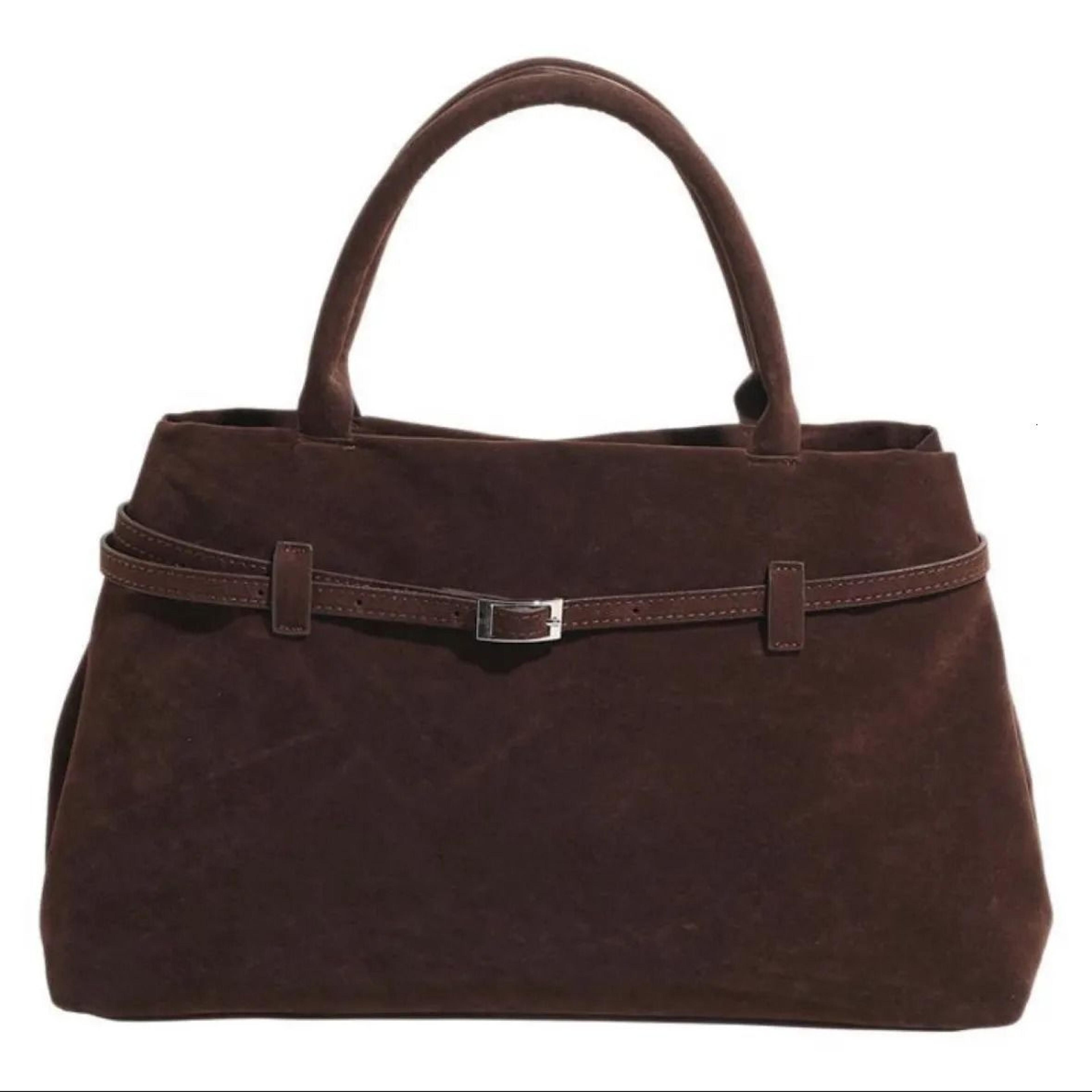 structured leather belted tote bag with top handle