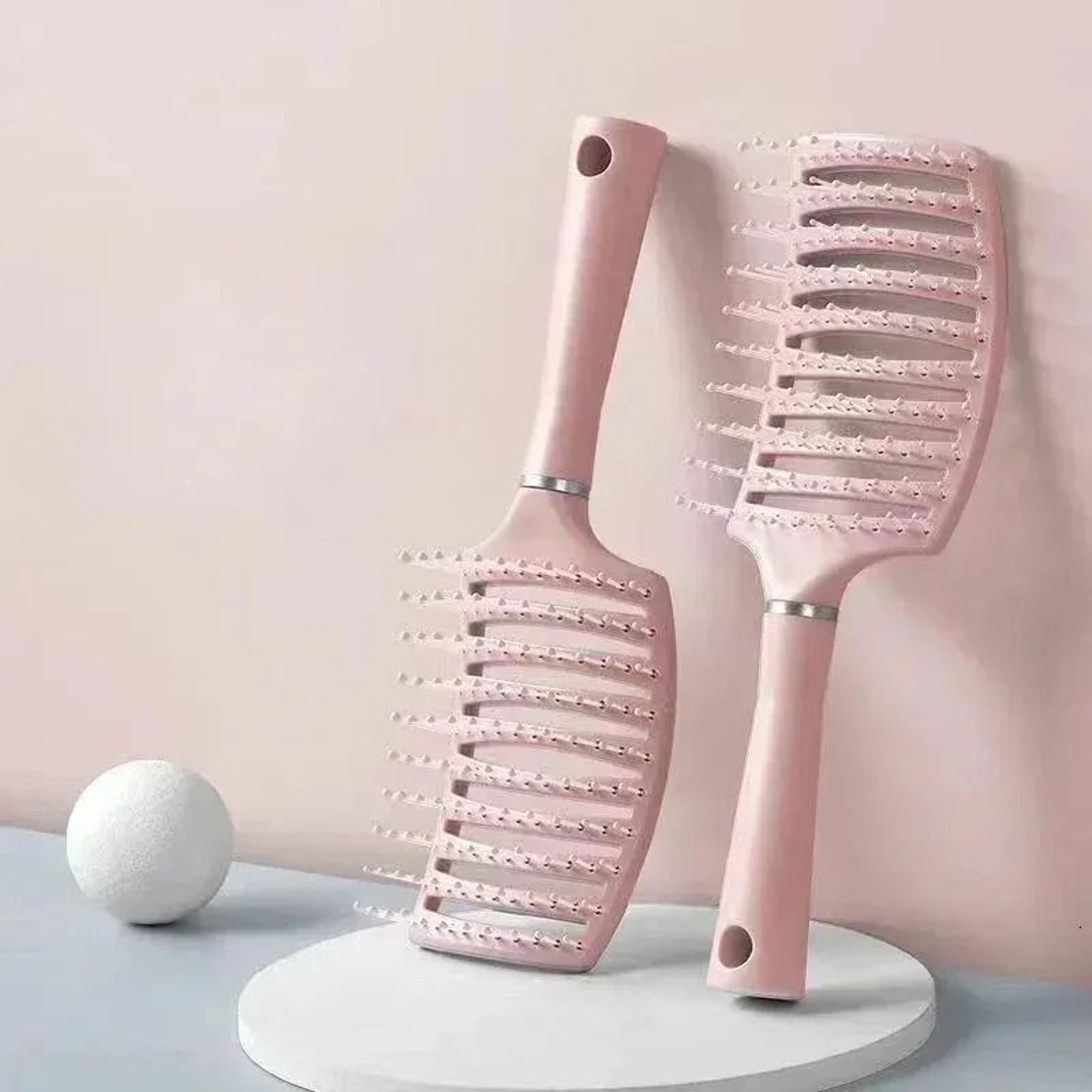 air cushion hairbrush with soft nylon bristles for all hair types
