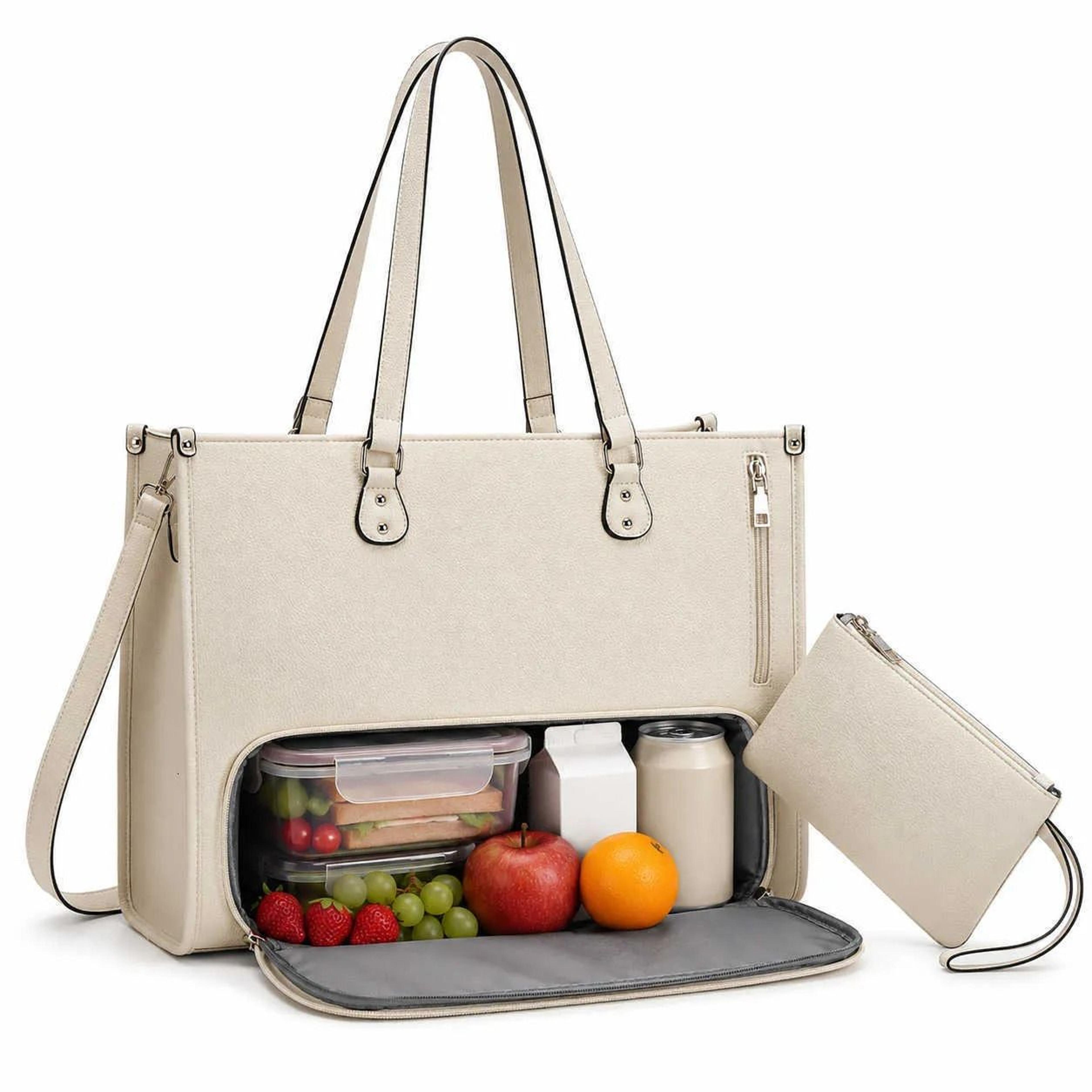 insulated work bag with cooler compartment and laptop tote design