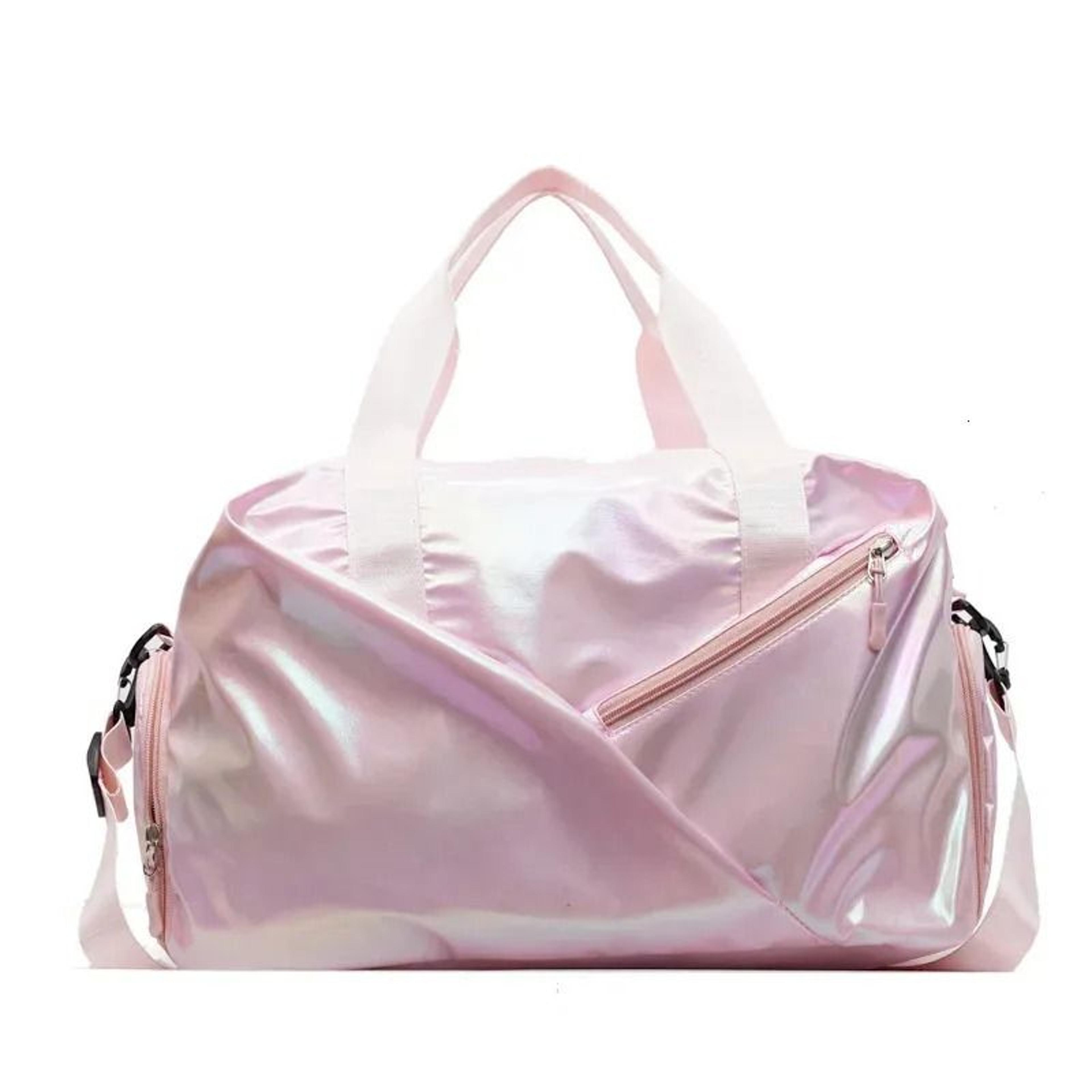 shiny nylon fitness bag womens fitness backpack, large capacity crossbody gym duffel bag