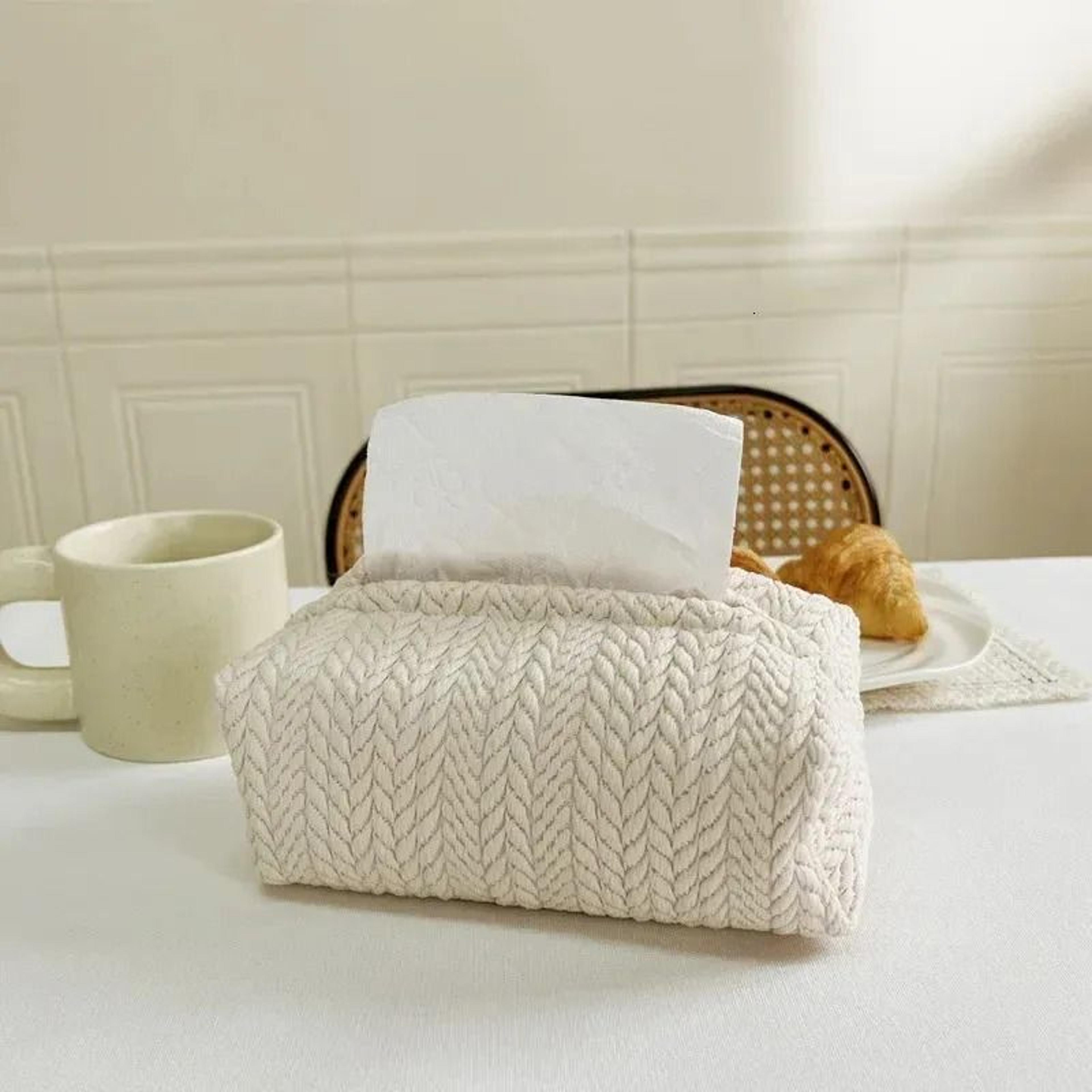 nordic wheat ear textured cloth tissue box cover for car and living room