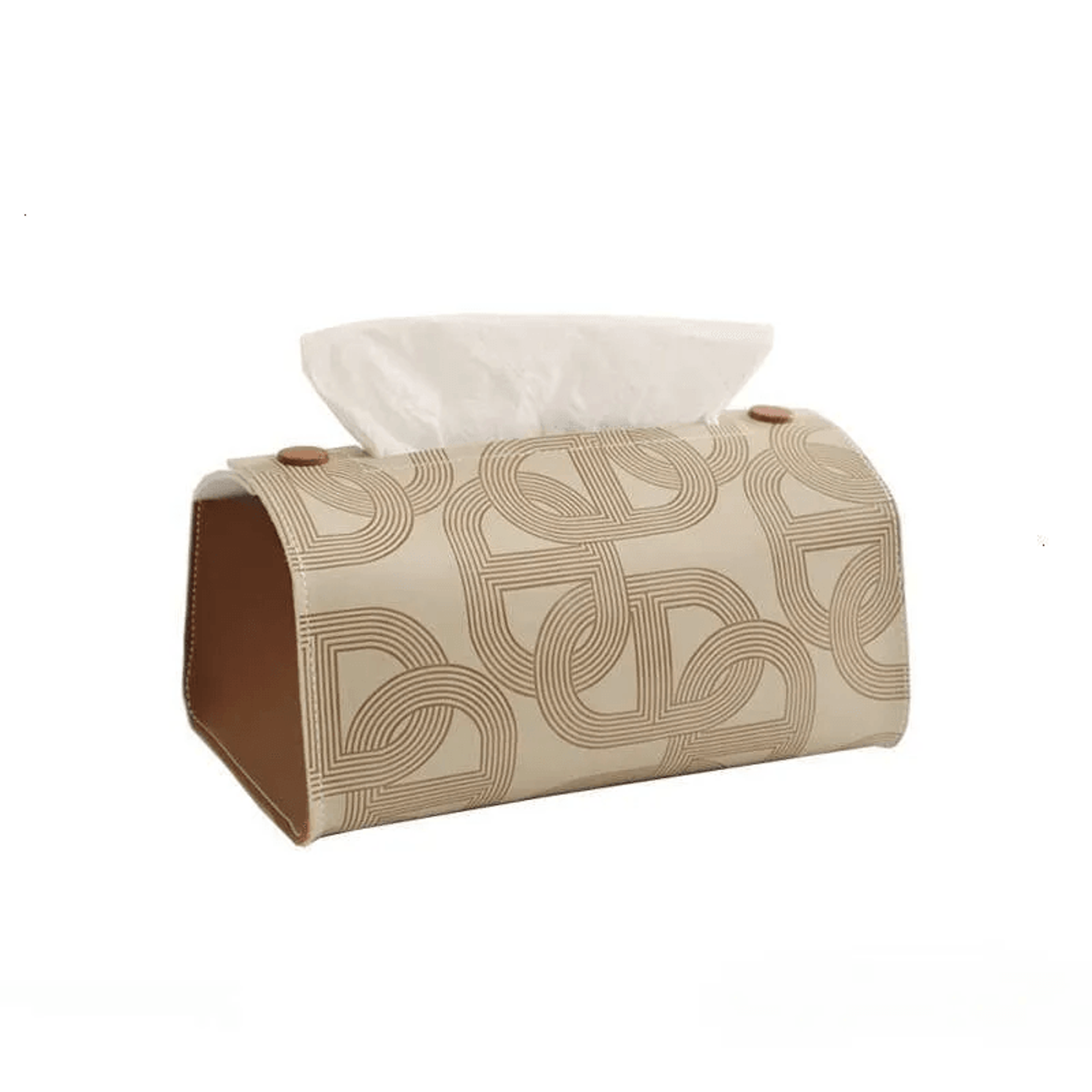 patterned synthetic leather tissue box cover for coffee table decor