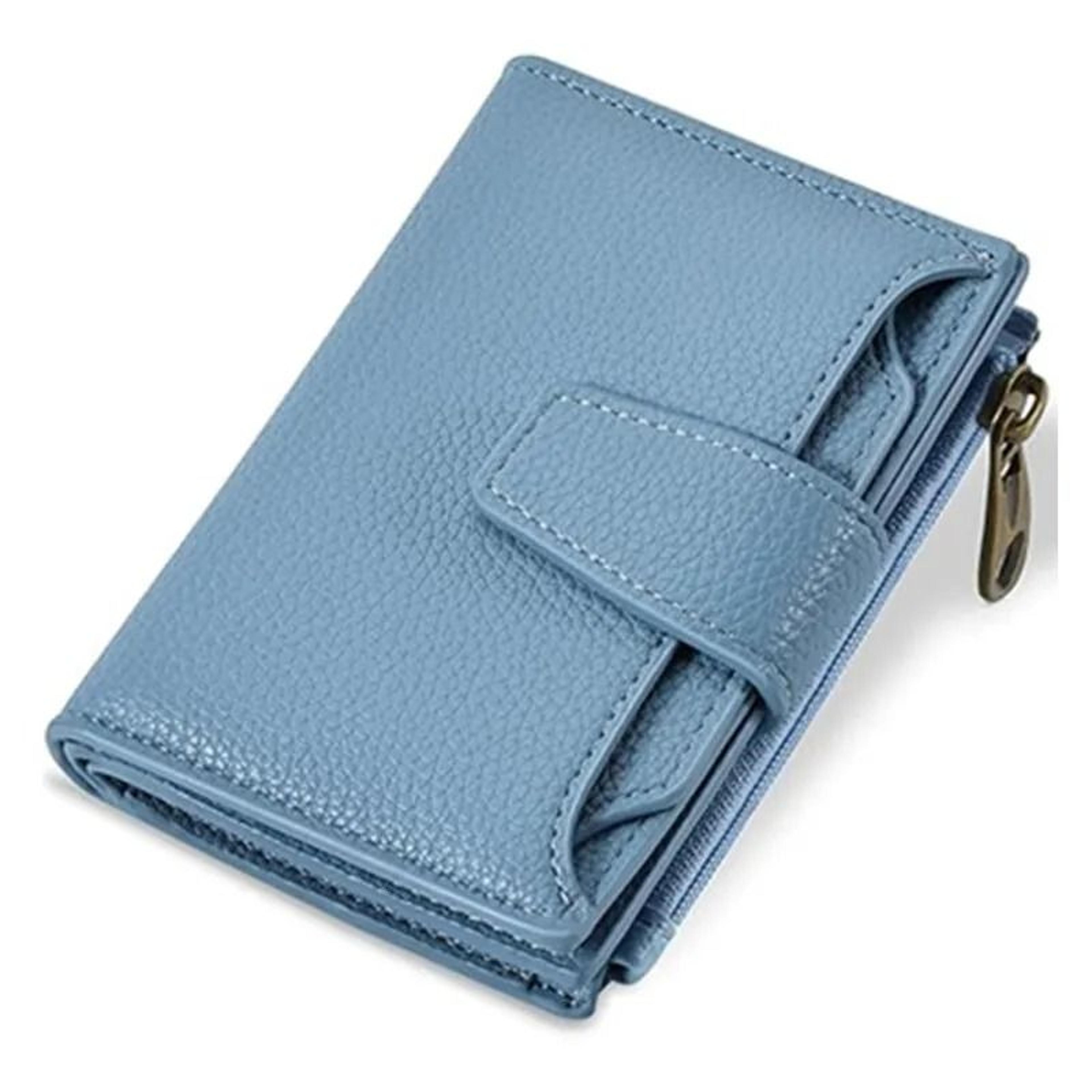 large capacity pebbled leather bifold wallet with zipper coin purse