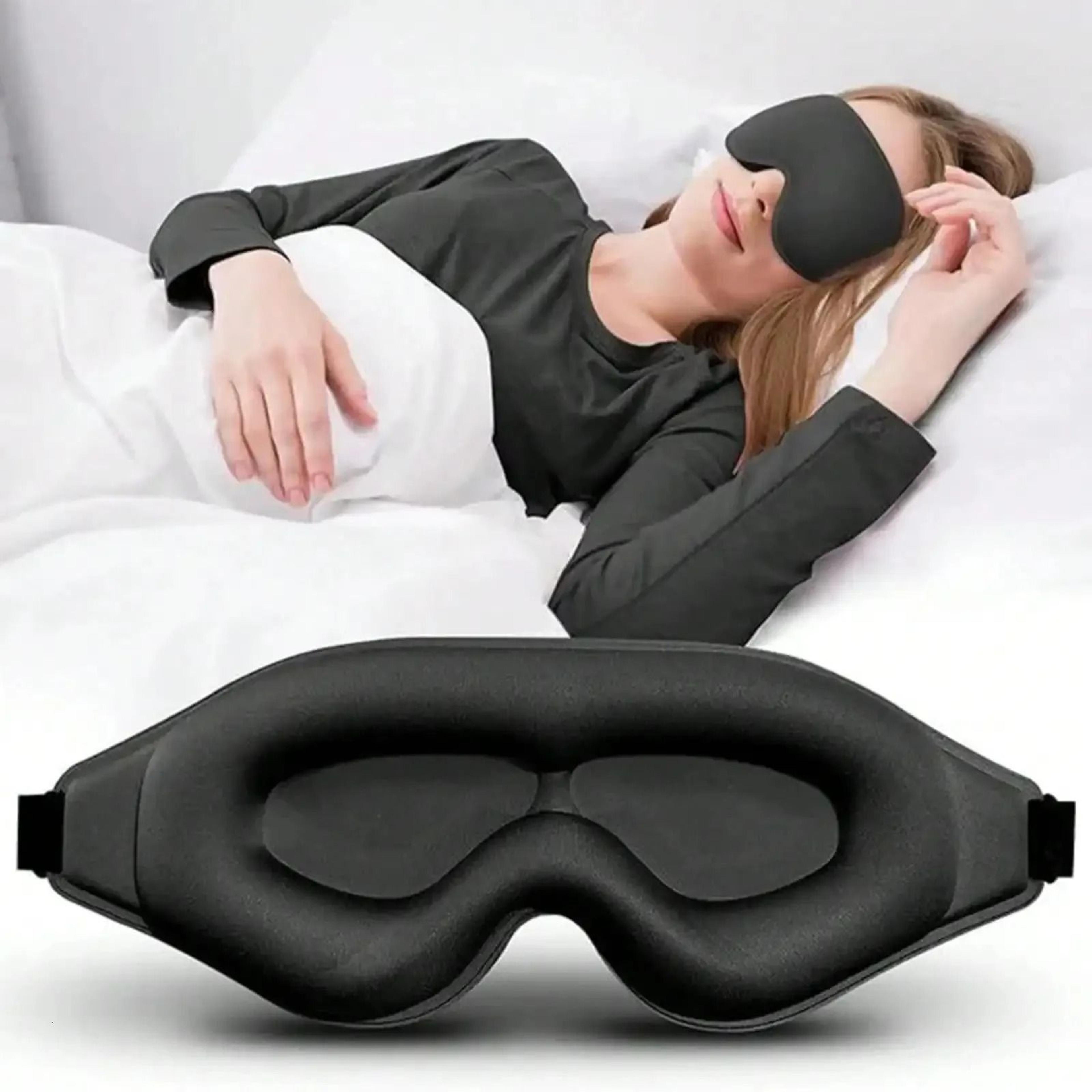 sleep eye mask with adjustable strap and full light blockout