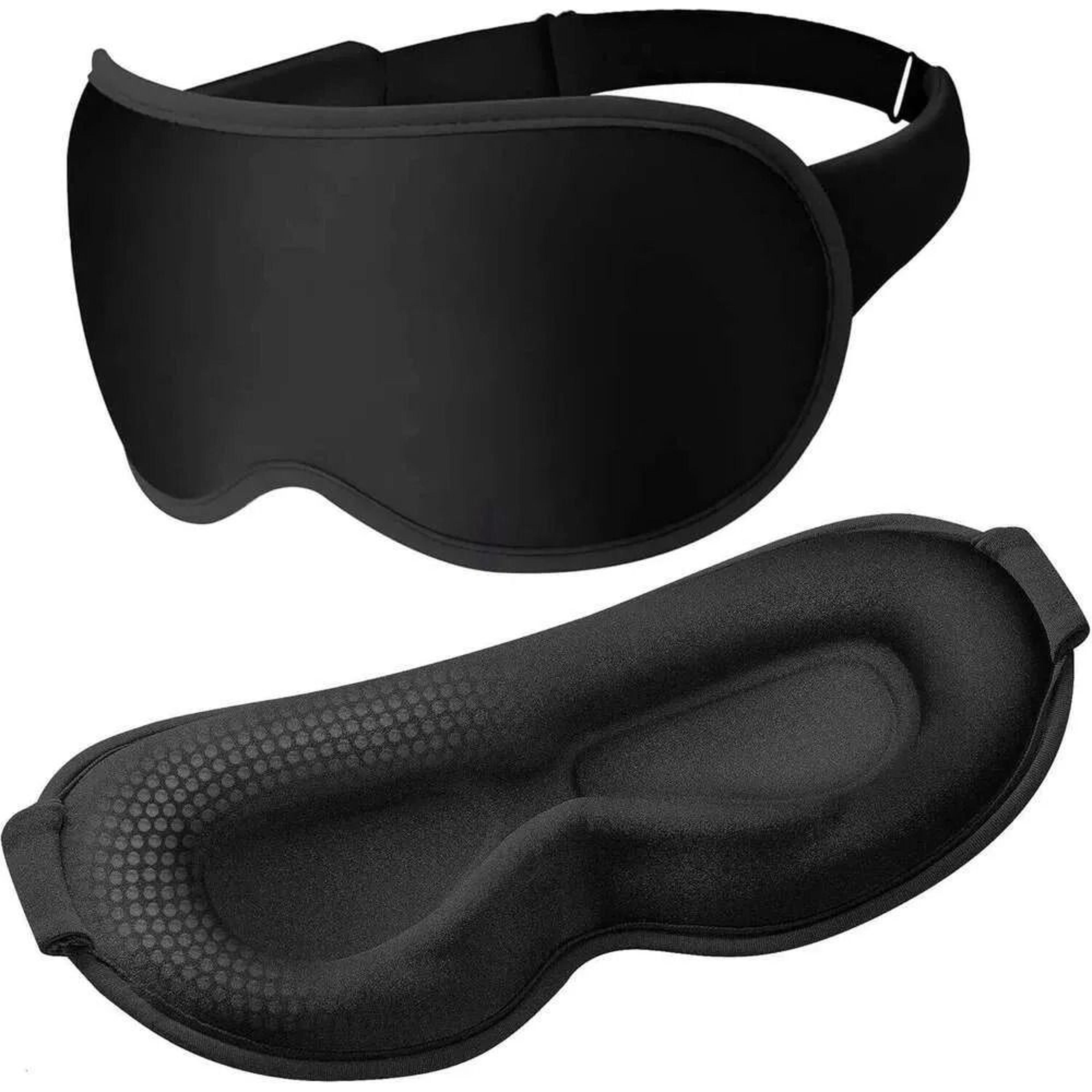 contoured sleep eye mask with full blackout and adjustable strap