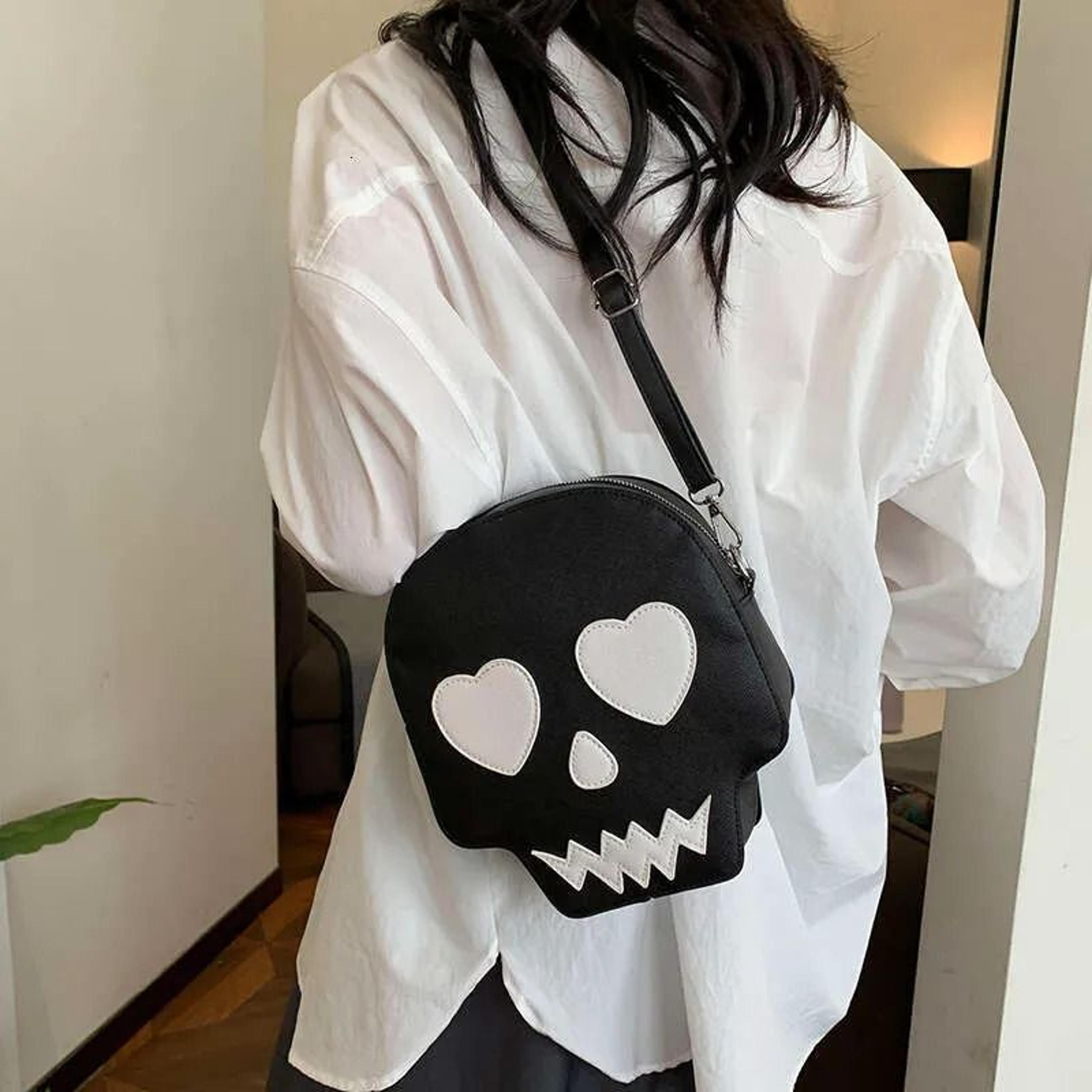 skull ghost crossbody purse halloween novelty shoulder bag