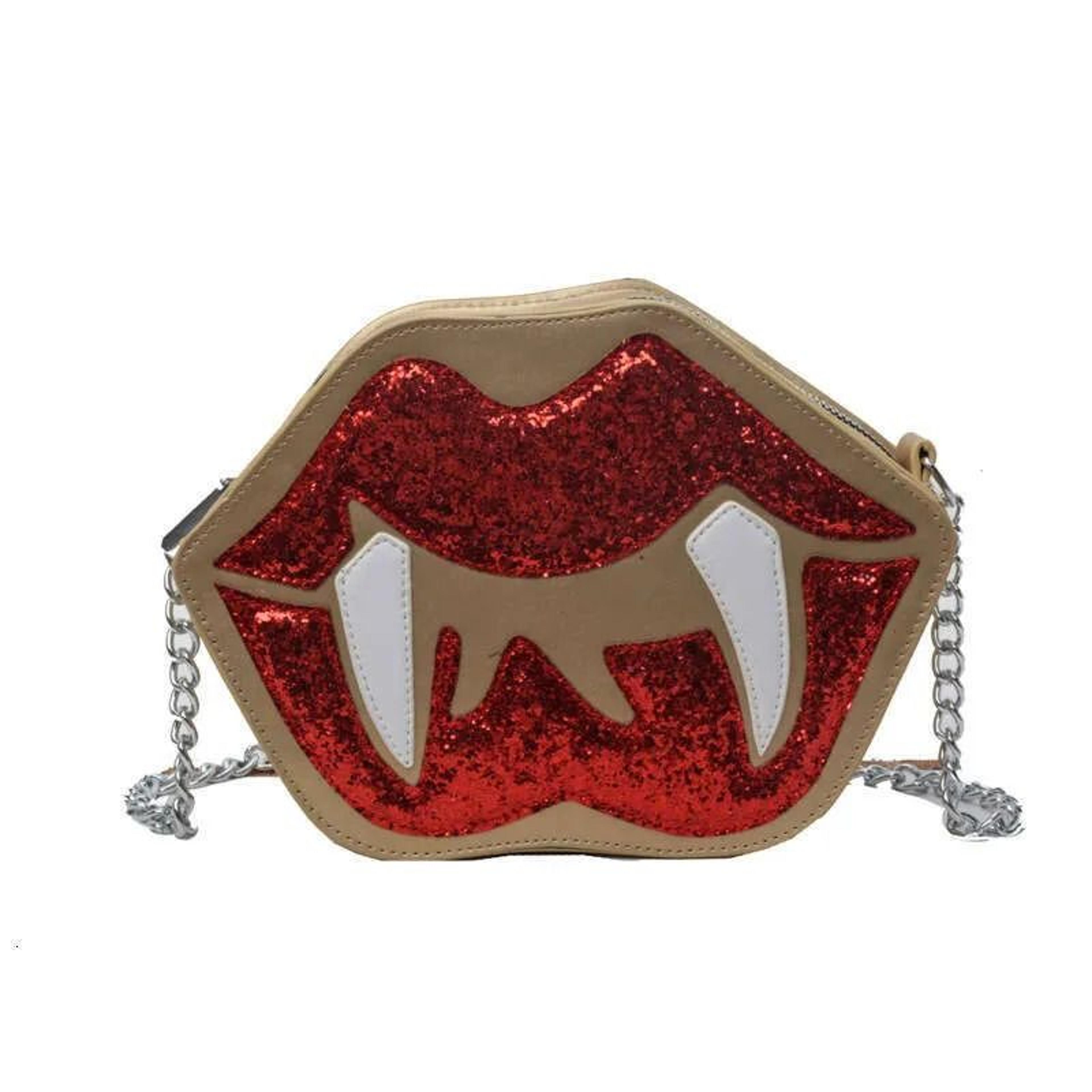 halloween pumpkin glitter shoulder bag with chain strap