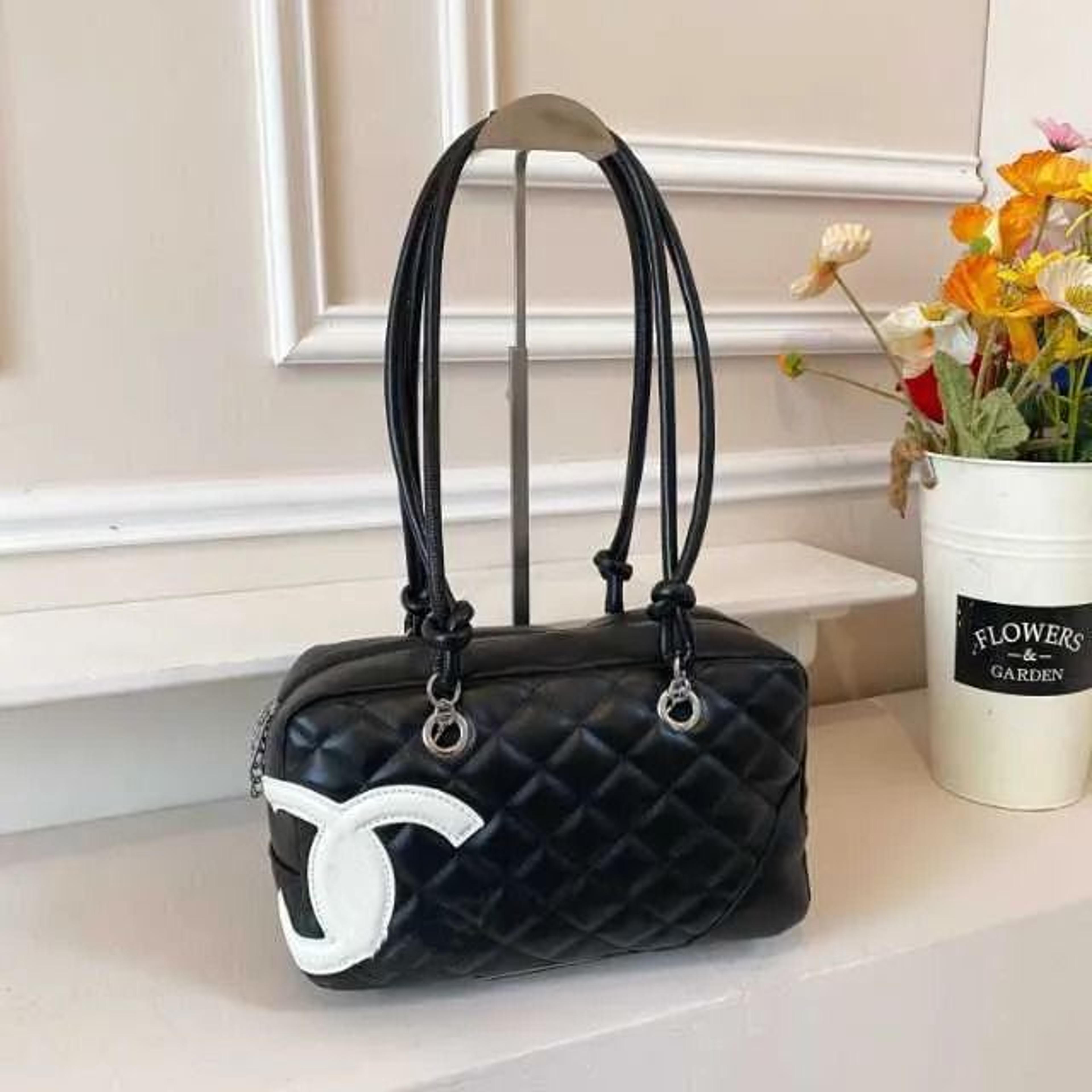 small vintage checkered bowling shoulder bag